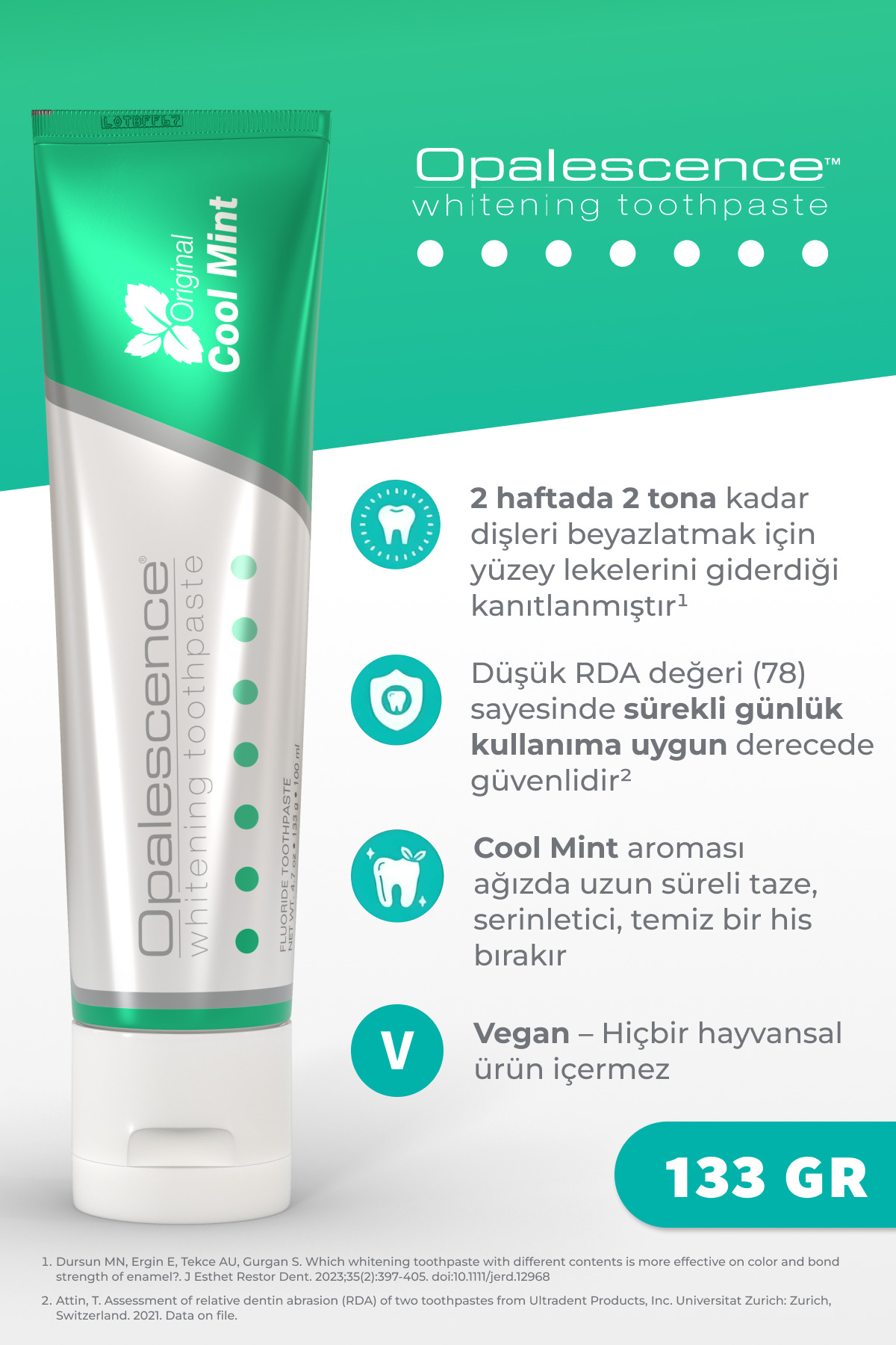 Opalescence معجون دندان سرد نعنای سفیدکننده، 133 گرم، 100 میلی لیتر اولترادنت