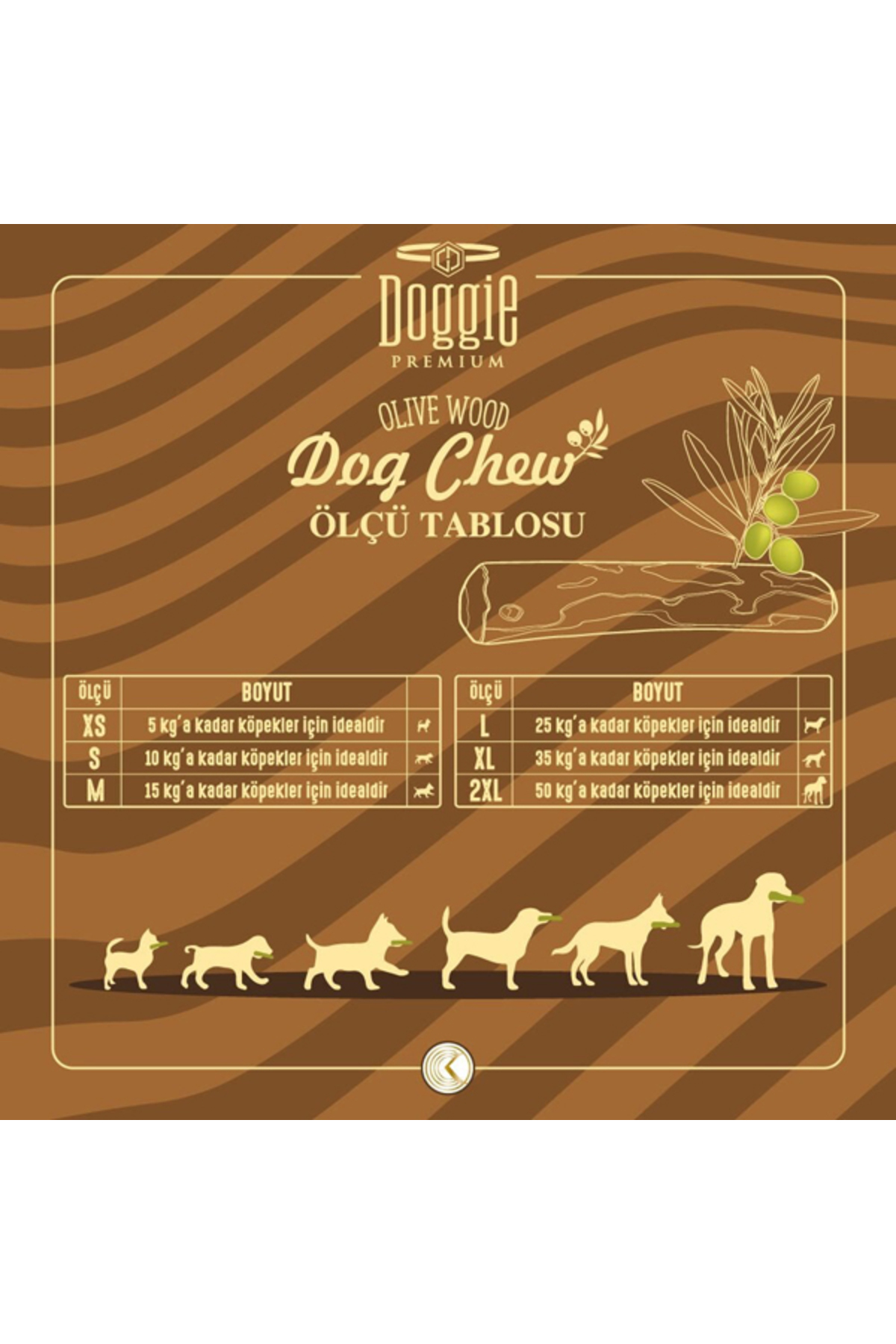 اسباب‌بازی جویدنی سگ از چوب طبیعی زیتون داگی Doggie، سایز متوسط چندرنگ