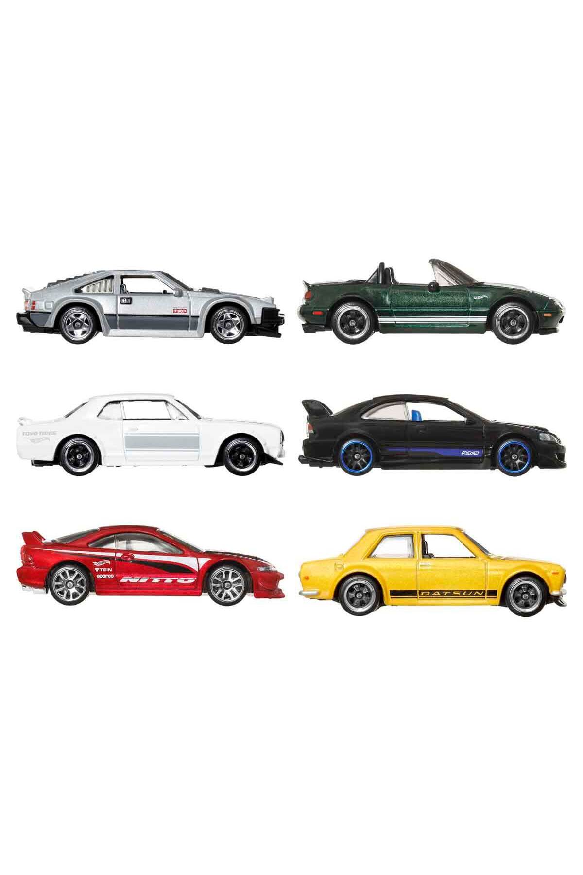 ماشین اسباب بازی 1:64 چرخ های داغ ژاپنی با مضمون 6 CAR SET JBY77 هات ویلز اورجینال HOT WHEELS