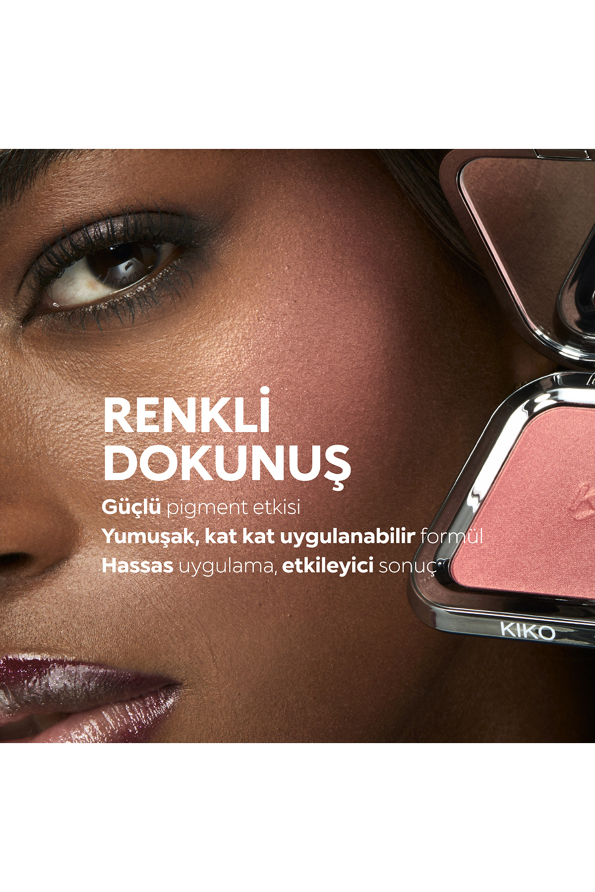 رژگونه با رنگ موی قهوه‌ای و پیگمنت بالا مدل Unlimited Blush شماره 05 Kiko
