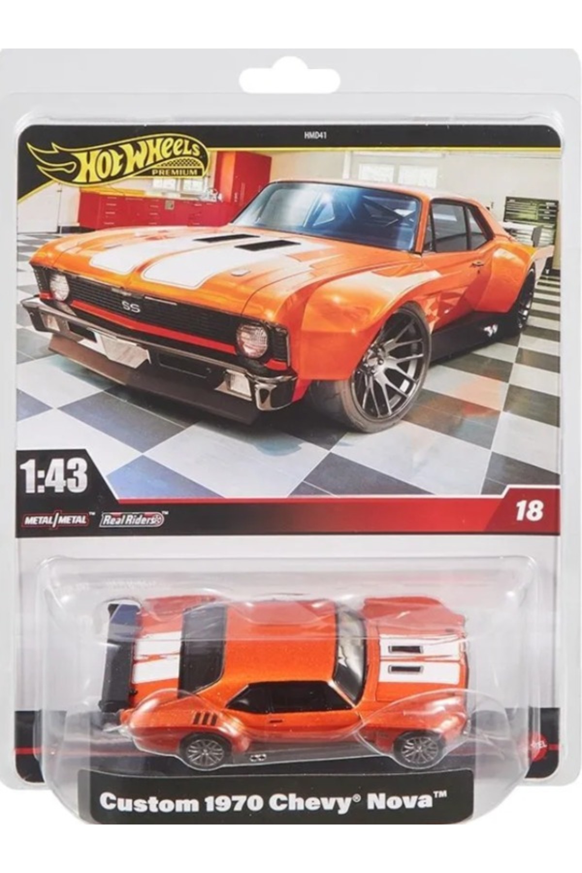 ماشین اسباب بازی 1:43 HOT WHEELS PREMIUM CUSTOM 1970 CHEVY NOVA هات ویلز اورجینال HOT WHEELS