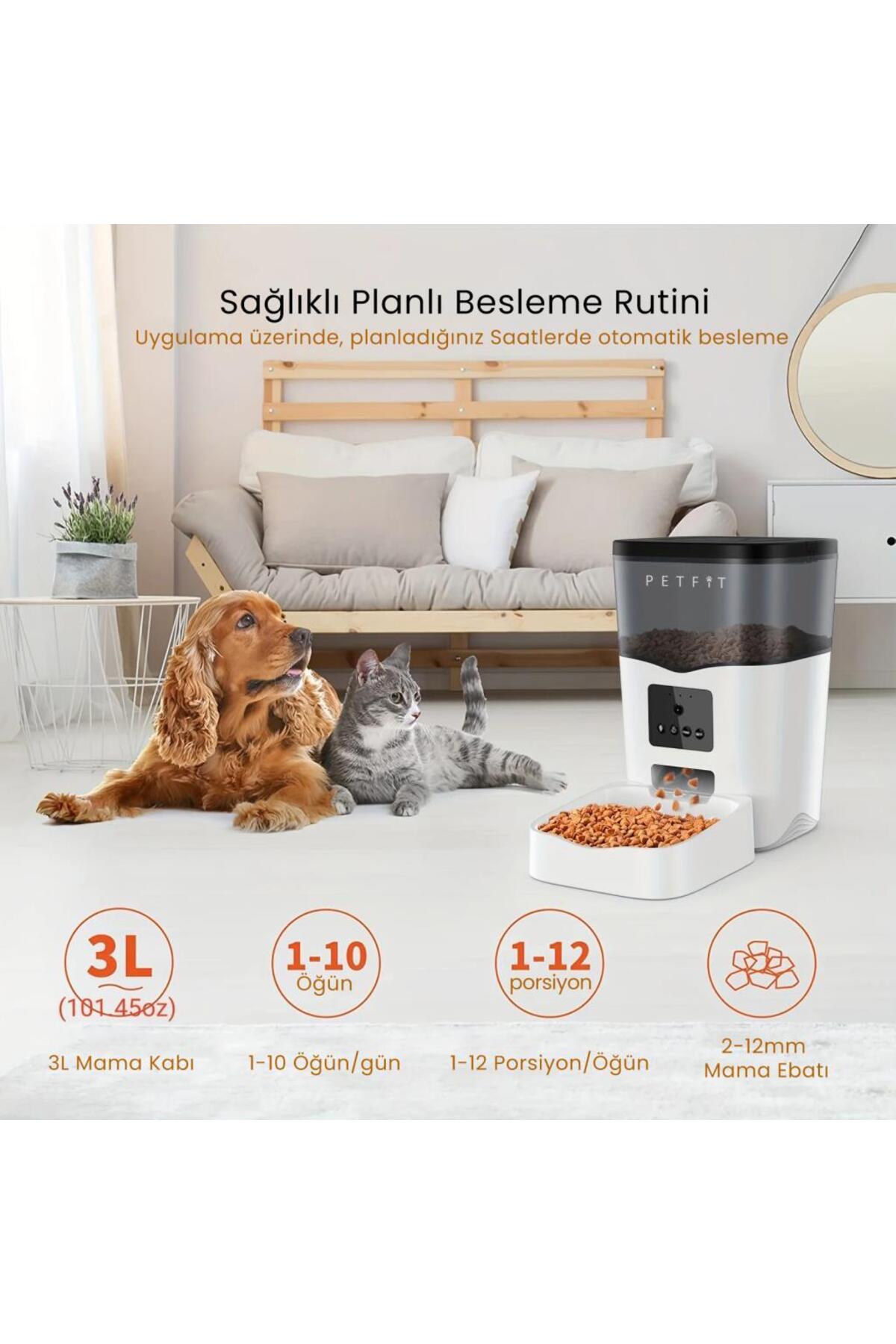 غذادهنده خودکار گربه و سگ پتفیت Petfit Feline Prime، ۳ لیتری، Wi-Fi و دوربین‌دار