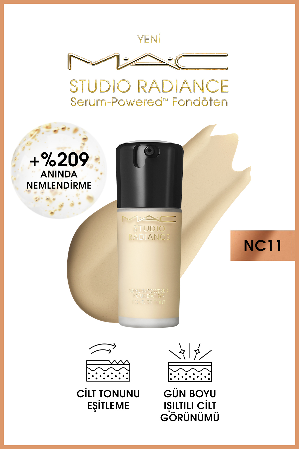 کرم پودر STUDIO RADIANCE SERUM POWERED™ FOUNDATION 30ML اورجینال Mac