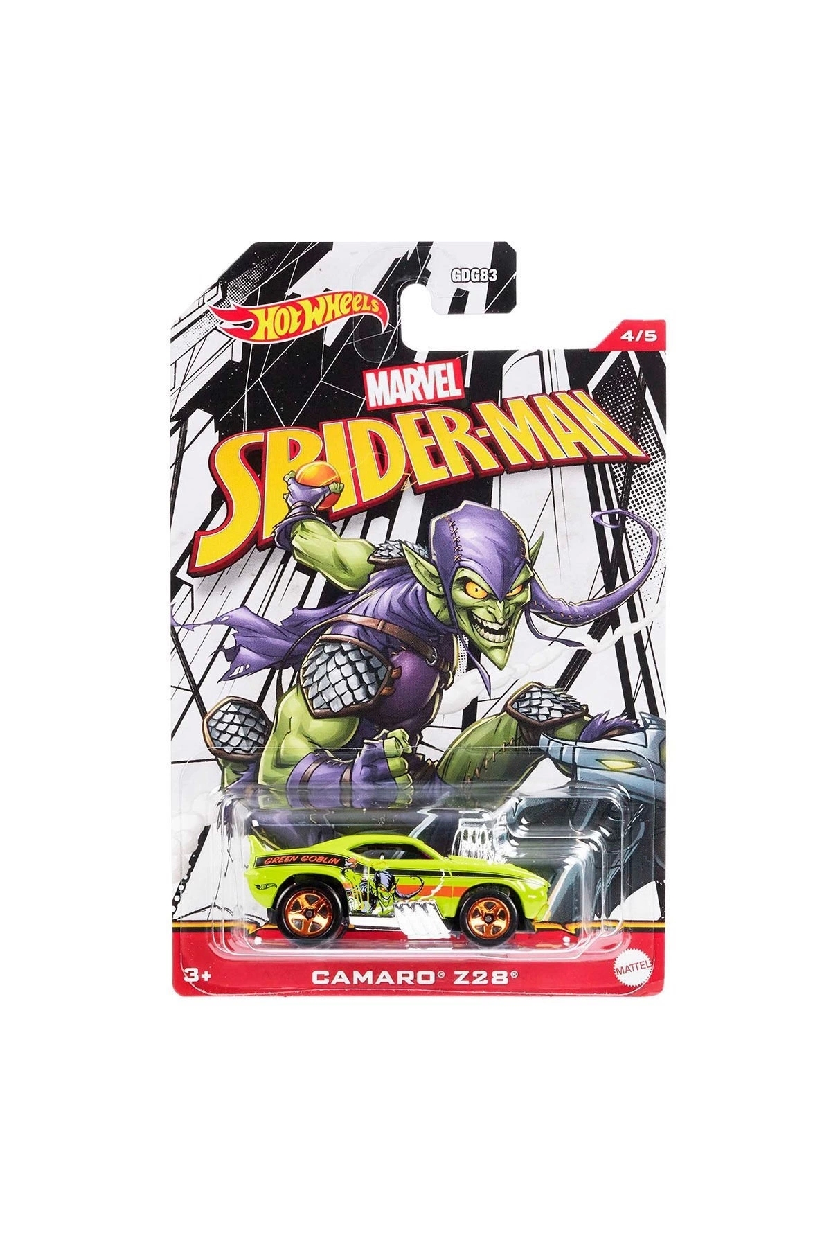 ماشین اسباب بازی HFW35 چرخ های داغ مارول اتومبیل عنکبوتی مضمون هات ویلز اورجینال HOT WHEELS