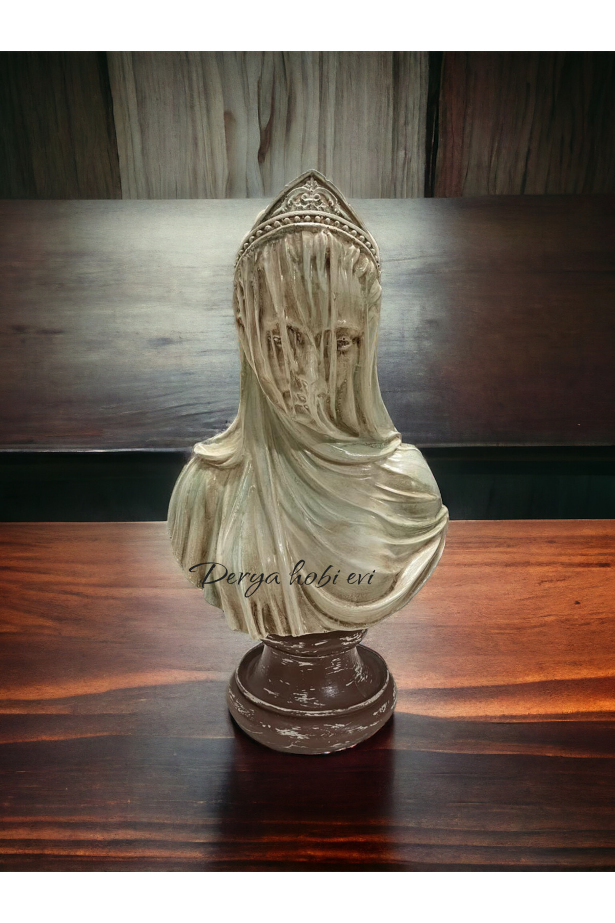 فیگور مجسمه نیم تنه زنانه تزیینی پایه تزیین دفتر خانه 37X24CM DERYA DESİNG ART