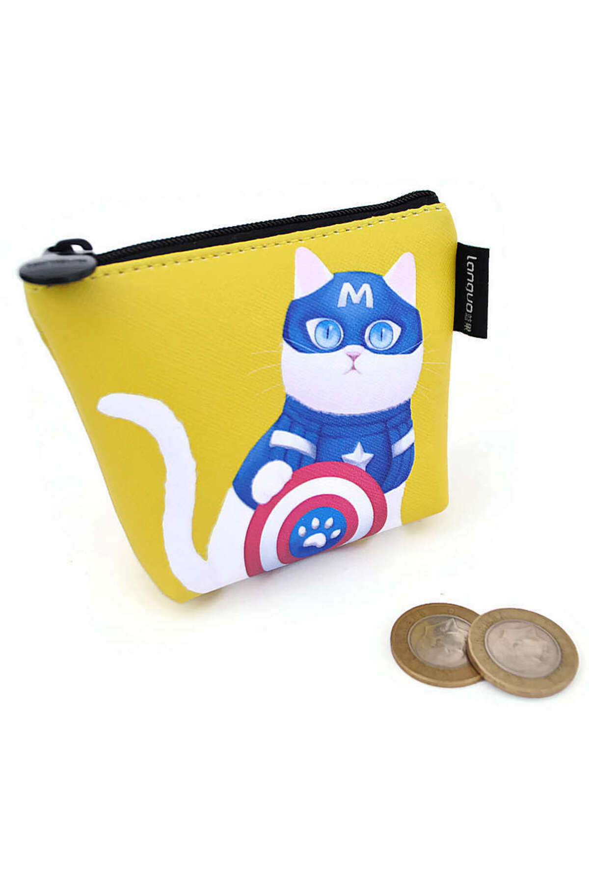 کیف پول سکه‌ای کوچک لانگو Languo با طرح Captain Cat