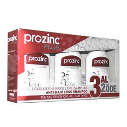 شامپو مراقبت در برابر ریزش مو پروزینک Prozinc برای همه انواع مو، ۳ بطری ۳۰۰ میلی‌لیتری