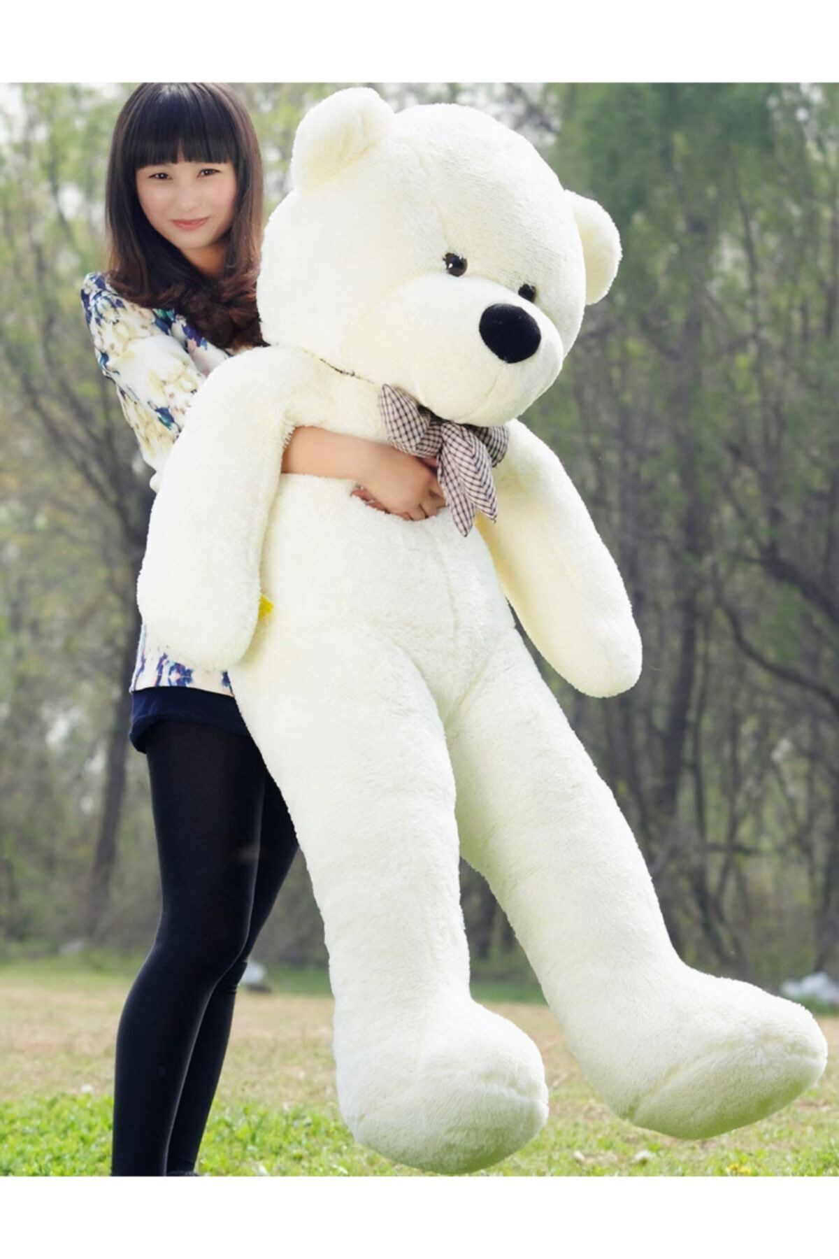 اسباب بازی های پشمی KUKI TOY 160CM خرس مخمل دار سفید غول پیکر Kuki's Spielzeug