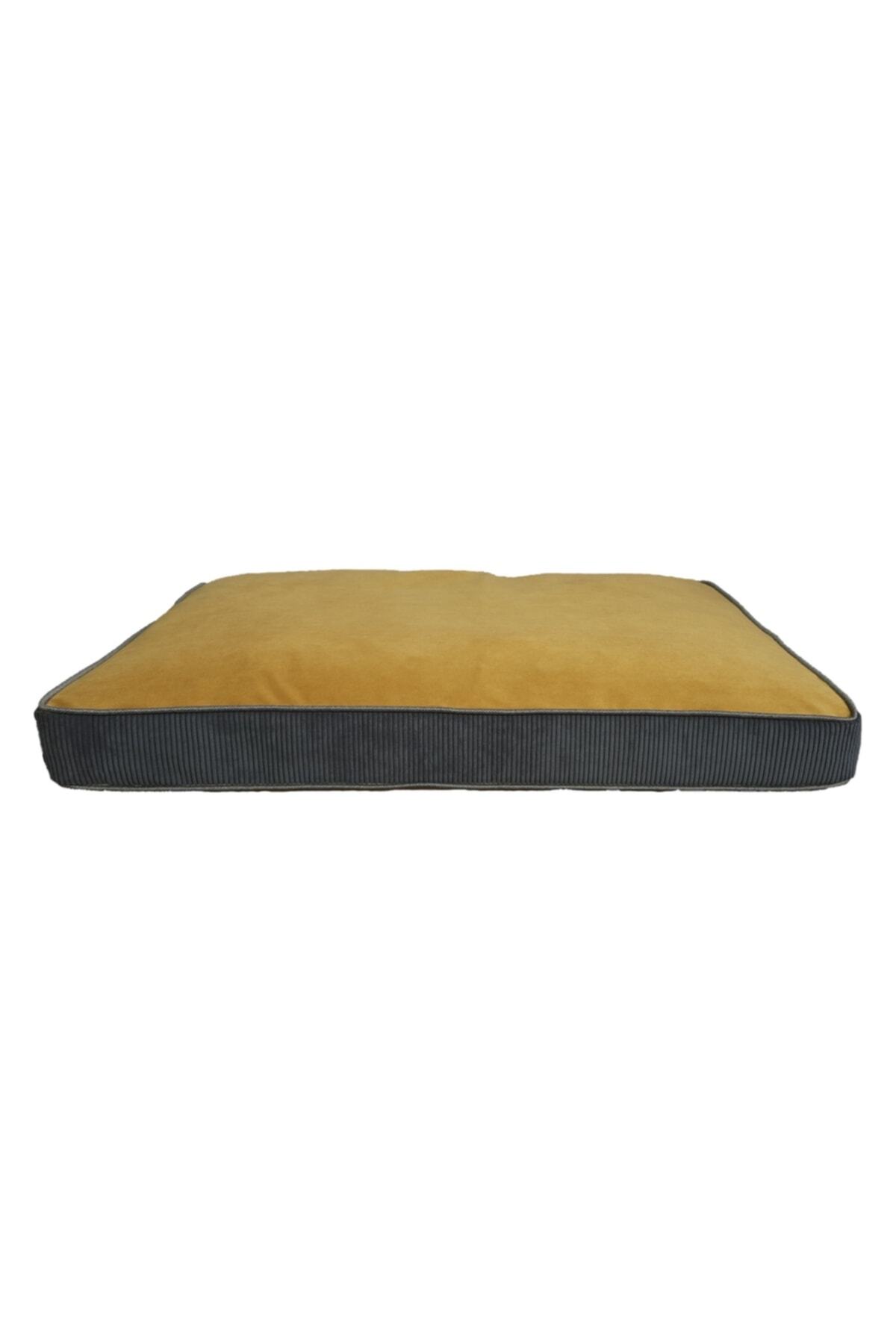 جای خواب ویسکوپت viscopet برای گربه و سگ، پرشده با ویسکو، کف ضدلغزش و قابل شست‌وشو، مدل flathardal زرد
