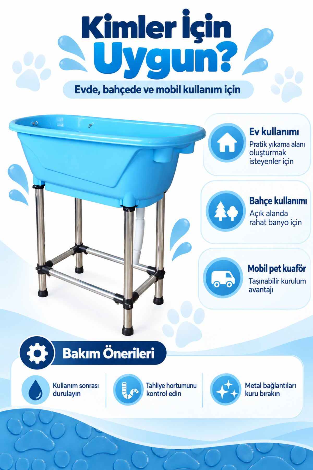 وان قابل‌حمل سگ و گربه شوتک Showtech Handy Tub M، آبی، ۹۶×۵۰×۹۱ سانتی‌متر