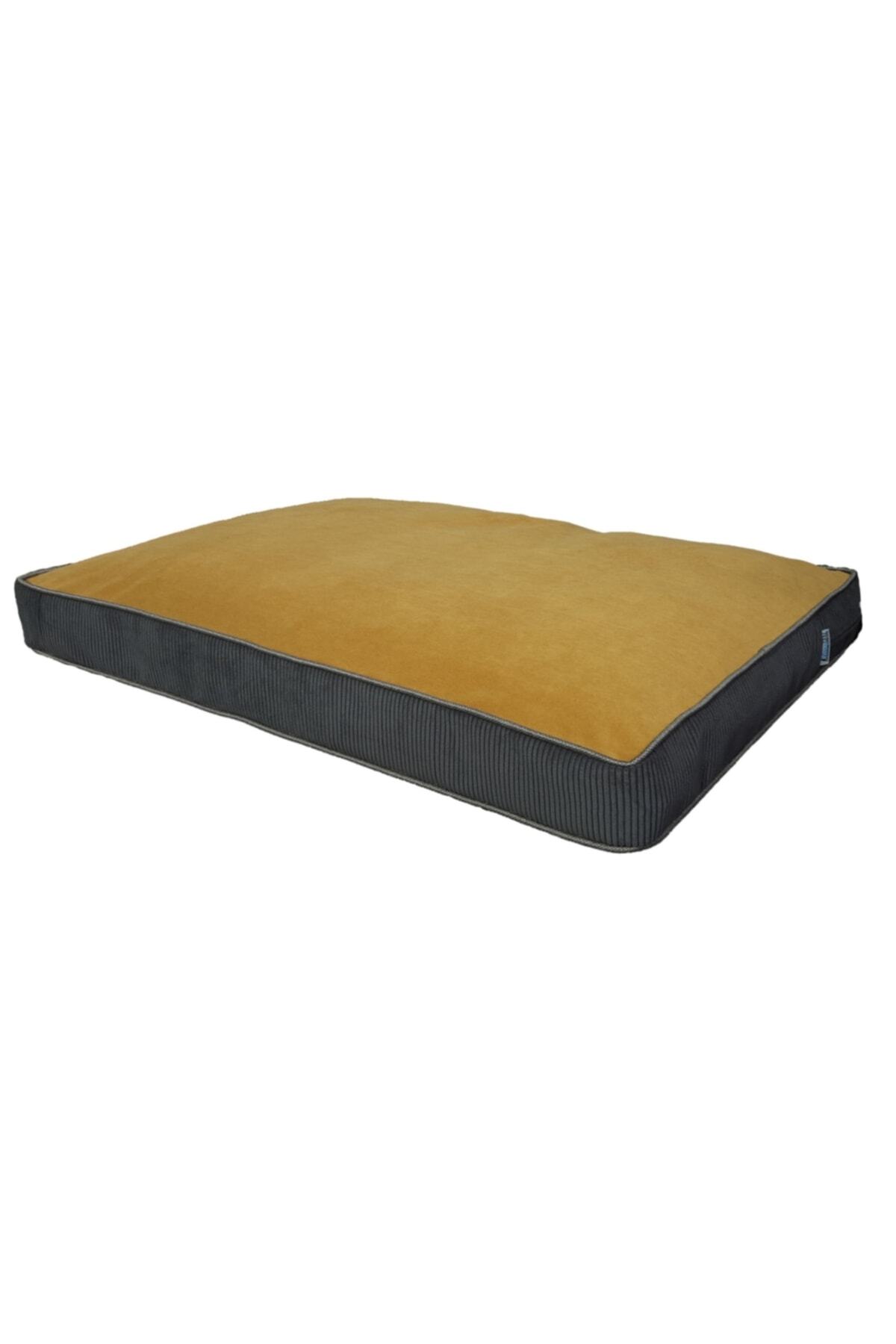 جای خواب ویسکوپت viscopet برای گربه و سگ، پرشده با ویسکو، کف ضدلغزش و قابل شست‌وشو، مدل flathardal زرد