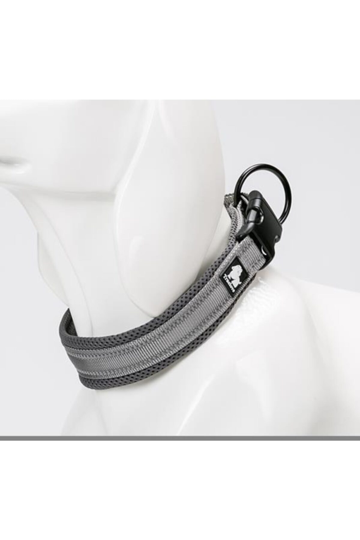 قلاده گردنی سگ توری با اسفنج نرم خاکستری ترو لاو True Love مدل GBT-002