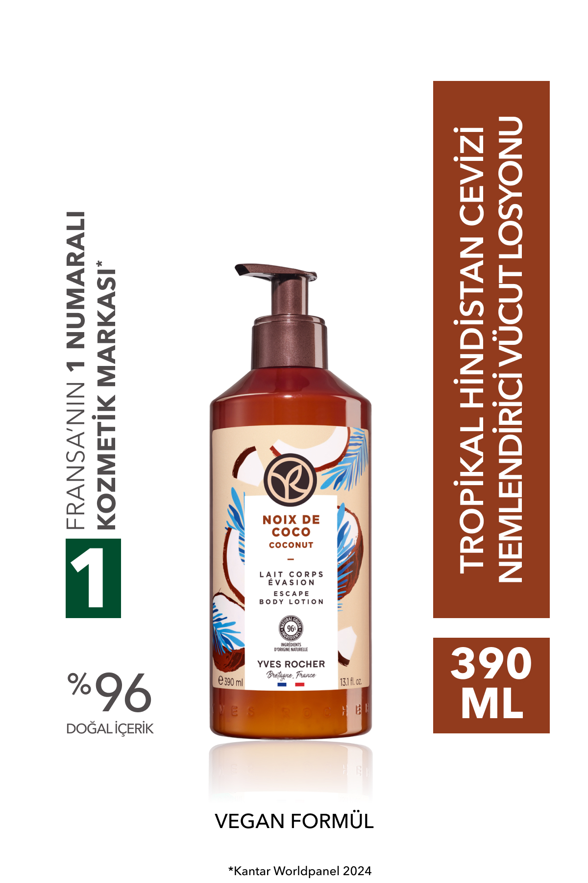 Yves Rocher لوسیون مرطوب کننده بدن رایحه نارگیل گرمسیری 390 میل