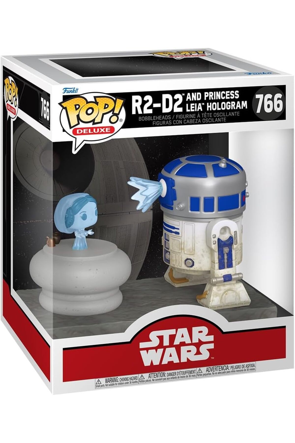 فیگور فانکو پاپ DELUXE STAR WARS R2 D2 PRINCESS LEIA HOLOGRAM NO: 766 BOBBLE HEADS اصل Funko