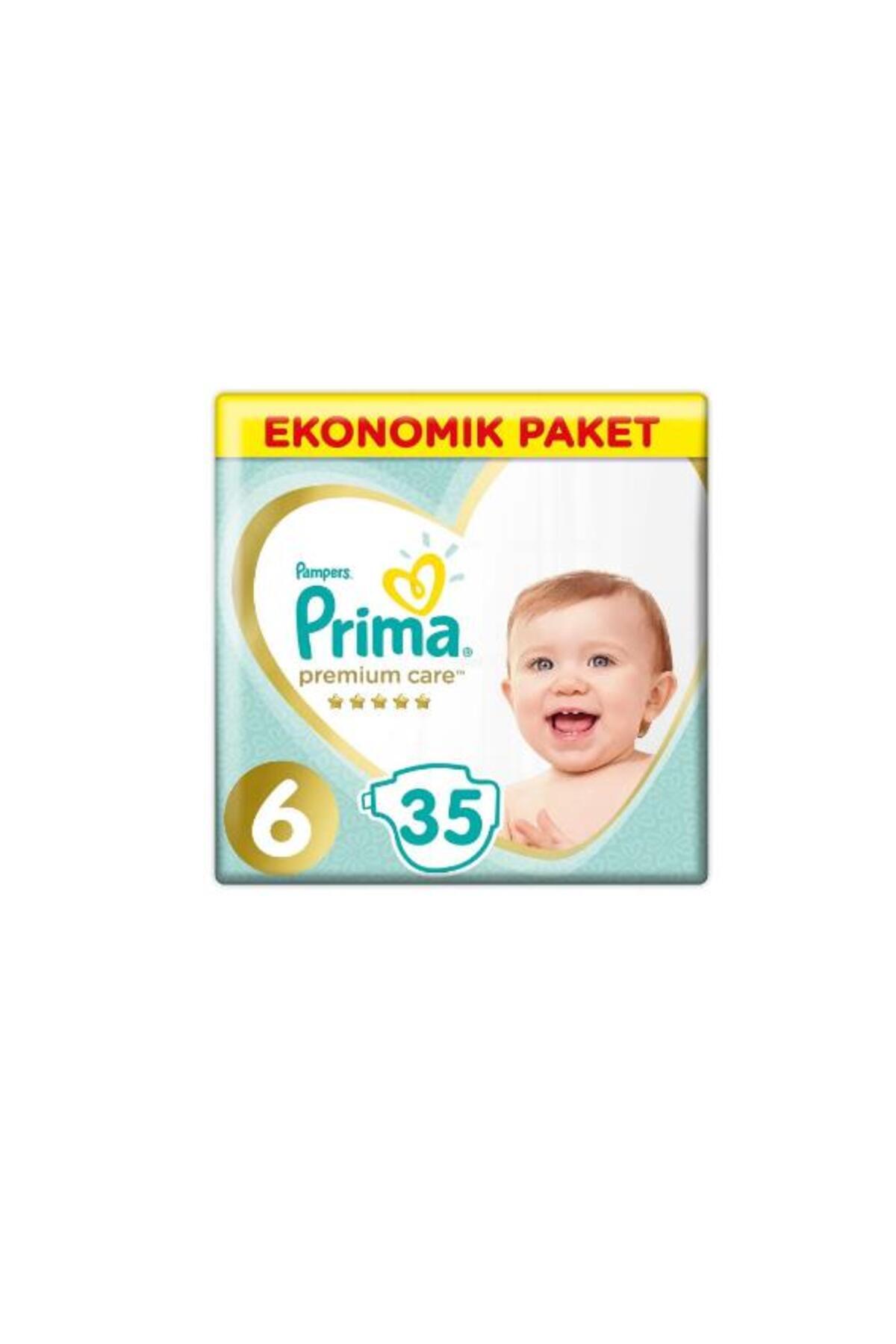 پوشک بچه PREMIUM CARE BABY SAZE 6 13 KG بسته بندی اقتصادی 35 عدد اورجینال Prima