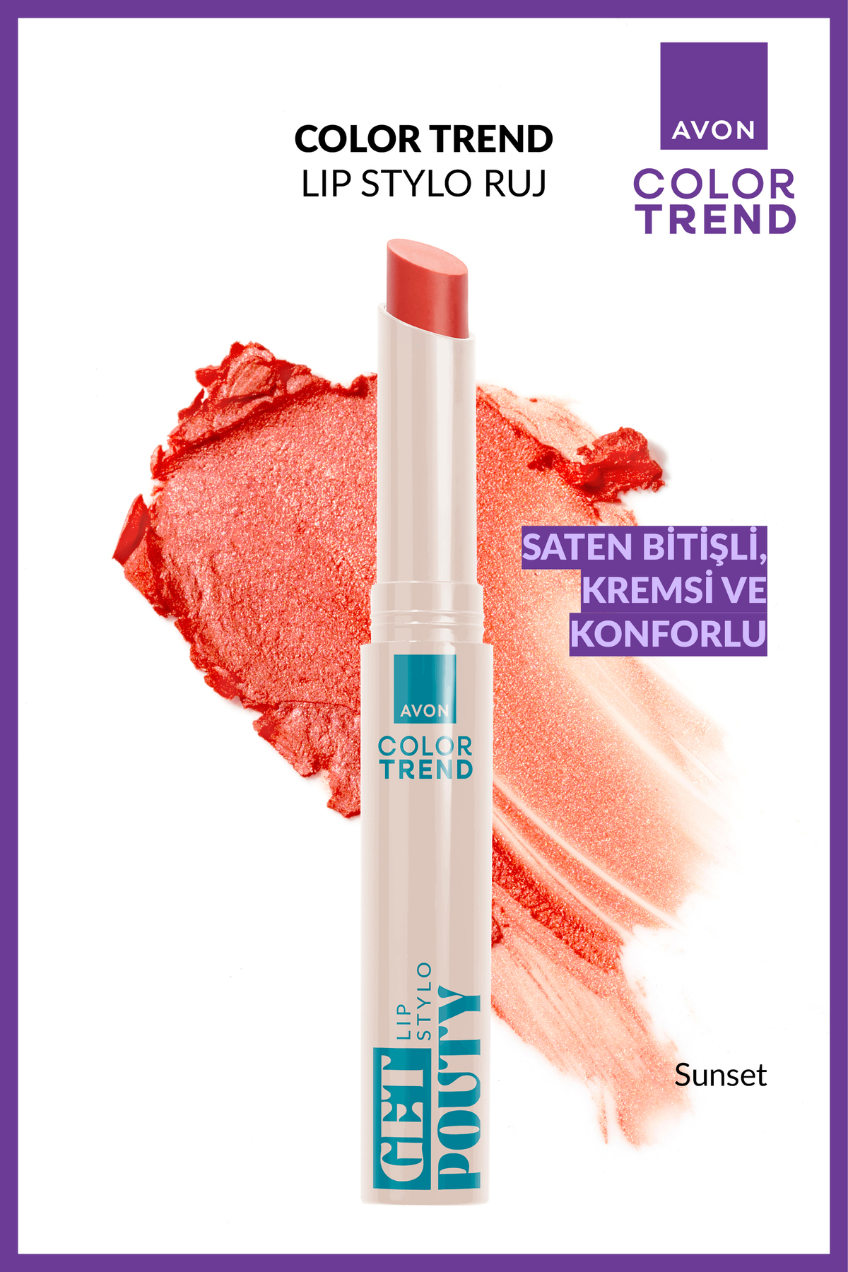 رژ لب استایلوی آوان رنگ قرمز مناسب برای همه آون Avon