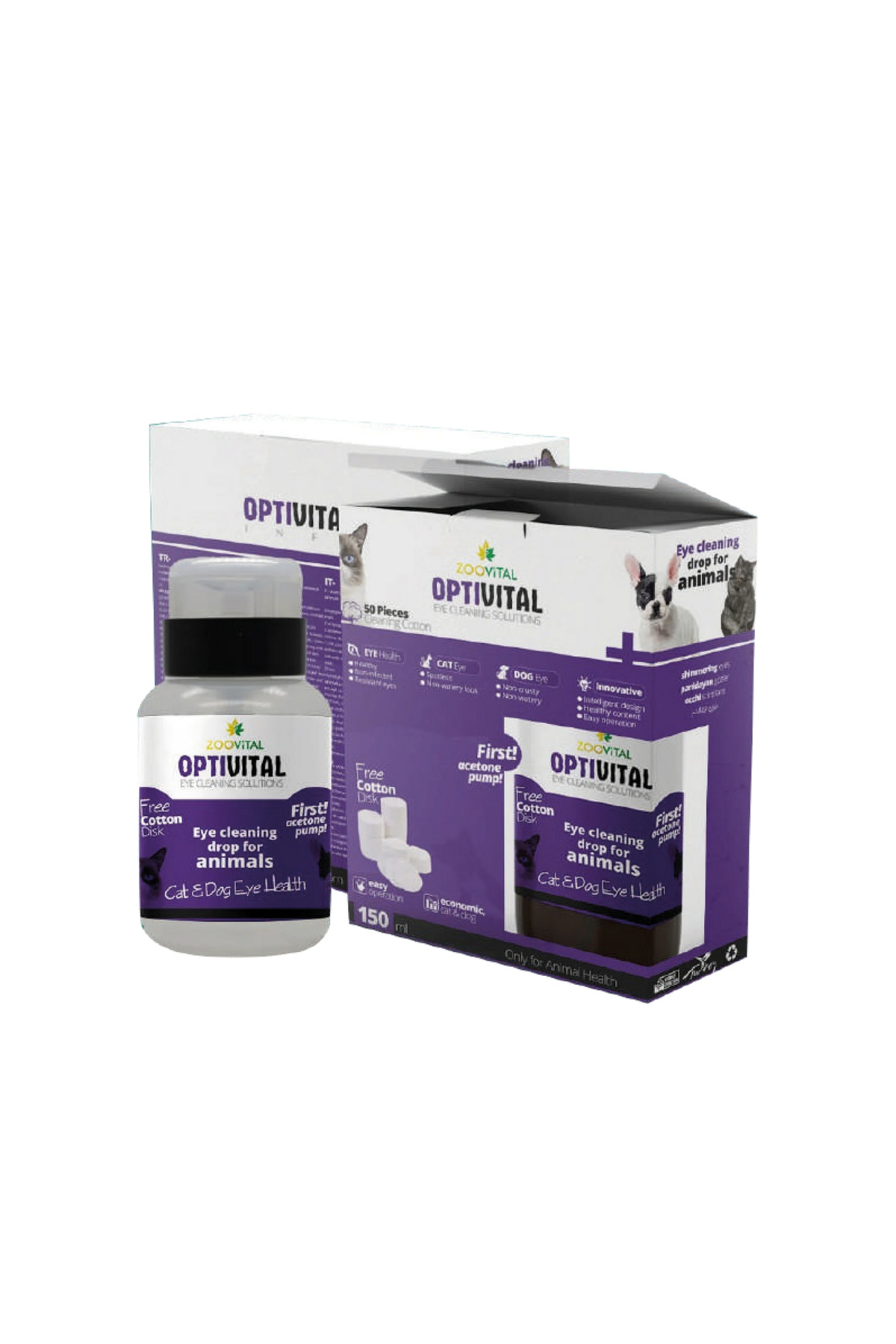 ست خمیر مالت ضد گلوله مو ۱۰۰ گرمی و محلول پاک‌کننده چشم Optivital، زوویتال Zoovital