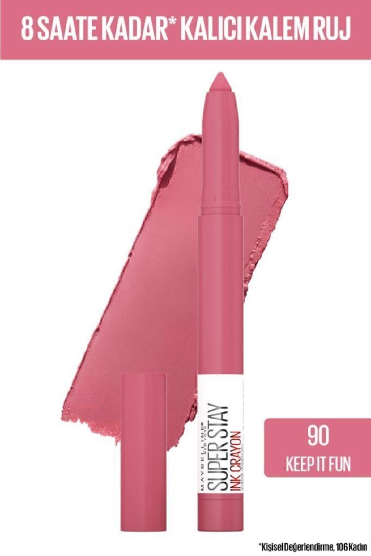 قلم مدادی مات لب SUPER STAY INK CRAYON PEN MATTE PINKS EDITION 90 KEEP IT FUN میبلین Maybelline New York