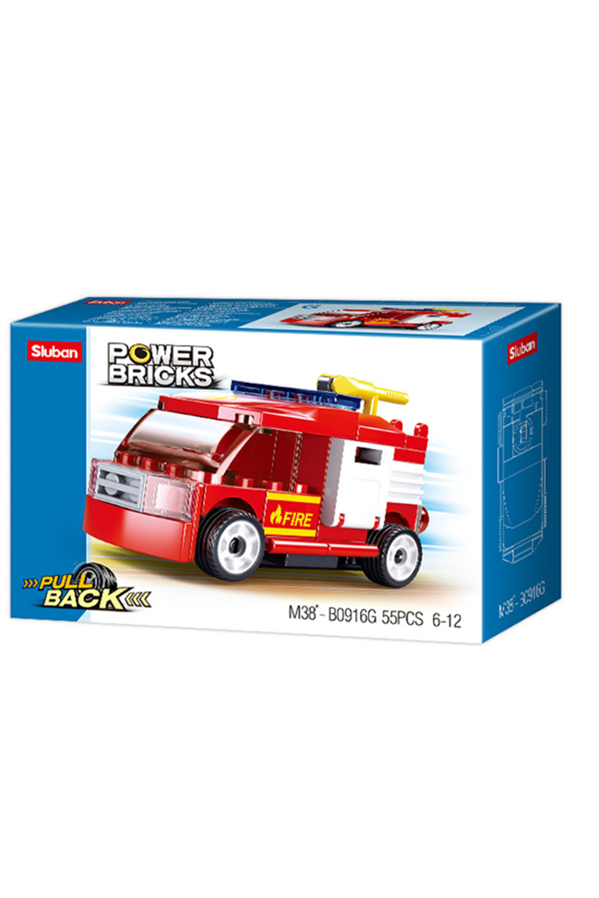 لگو و اسباب بازی های ساخت محور آتش نشانی LEGO 055 PIECE POWER BRICKS از ترکیه Sluban