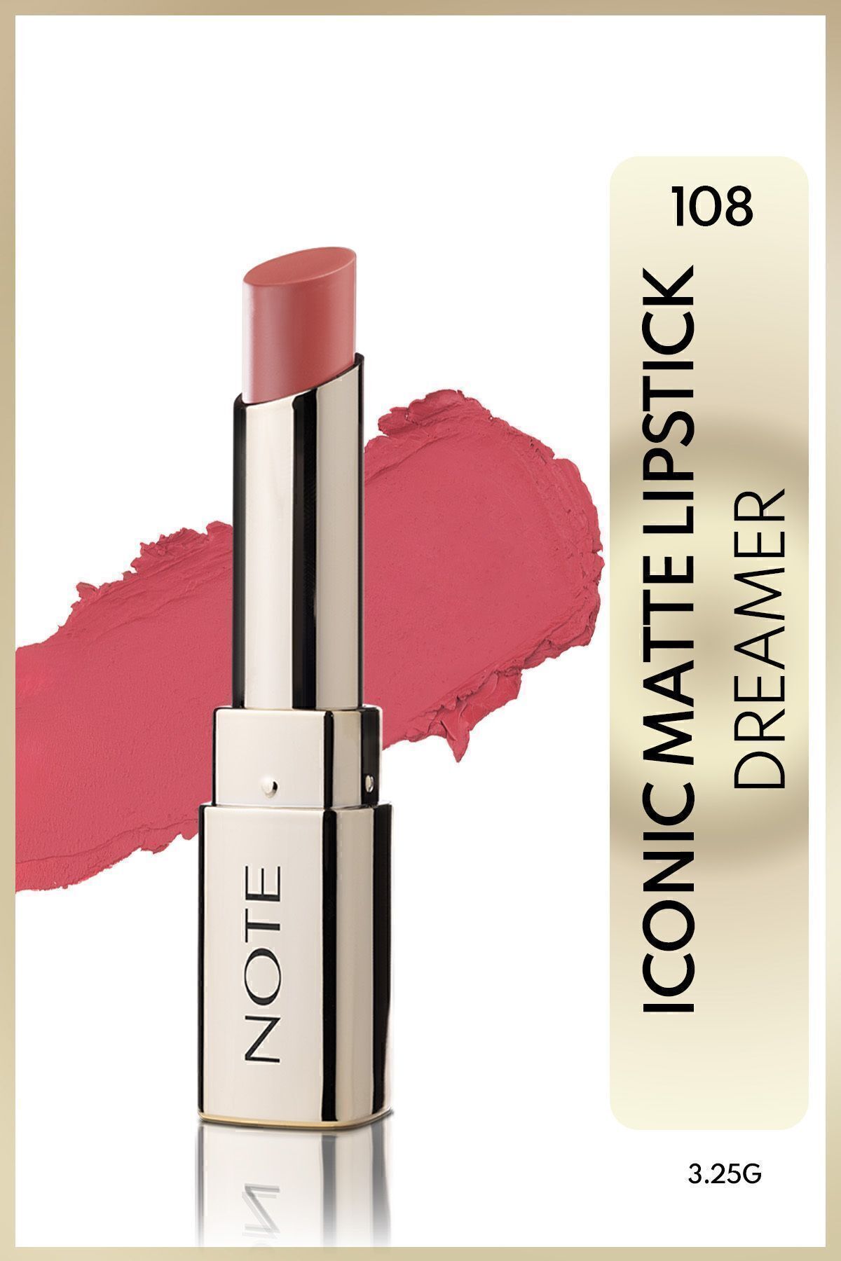 رژ لب مات نمادین دائمی 108 DREAMER صورتی Note Cosmetics