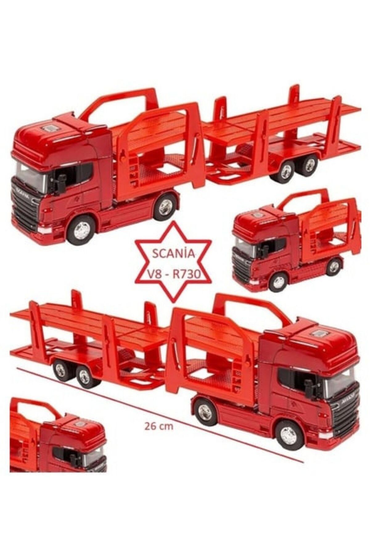 مدل خودرو کامیون باربر دو طبقه SCANIA V8 R730 1:64 SCALE METAL HEAD اورجینال Genel Markalar