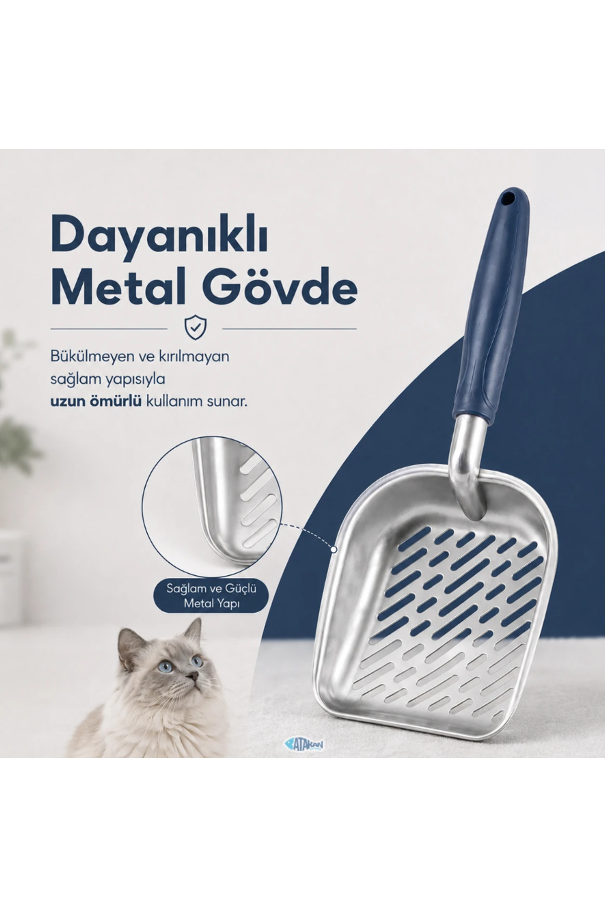 بیلچه فلزی خاک گربه ام‌پتس M-PETS متالیک