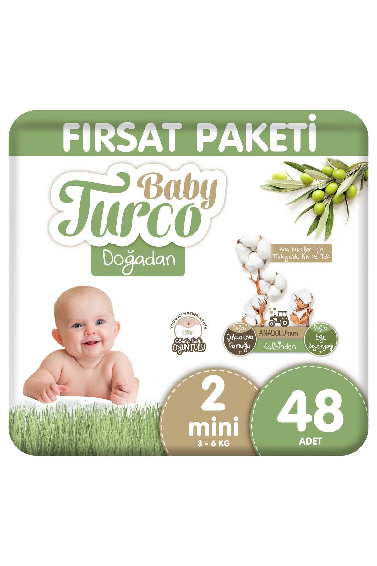 پوشک بچه بسته فرصت دوغادان سایز 2 مینی 48 عدد اورجینال Baby Turco