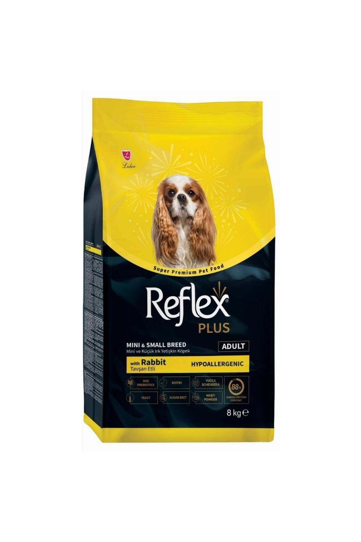 غذای خشک سگ بالغ نژاد مینی و کوچک رفلکس Reflex Plus با گوشت خرگوش، ۸ کیلوگرم