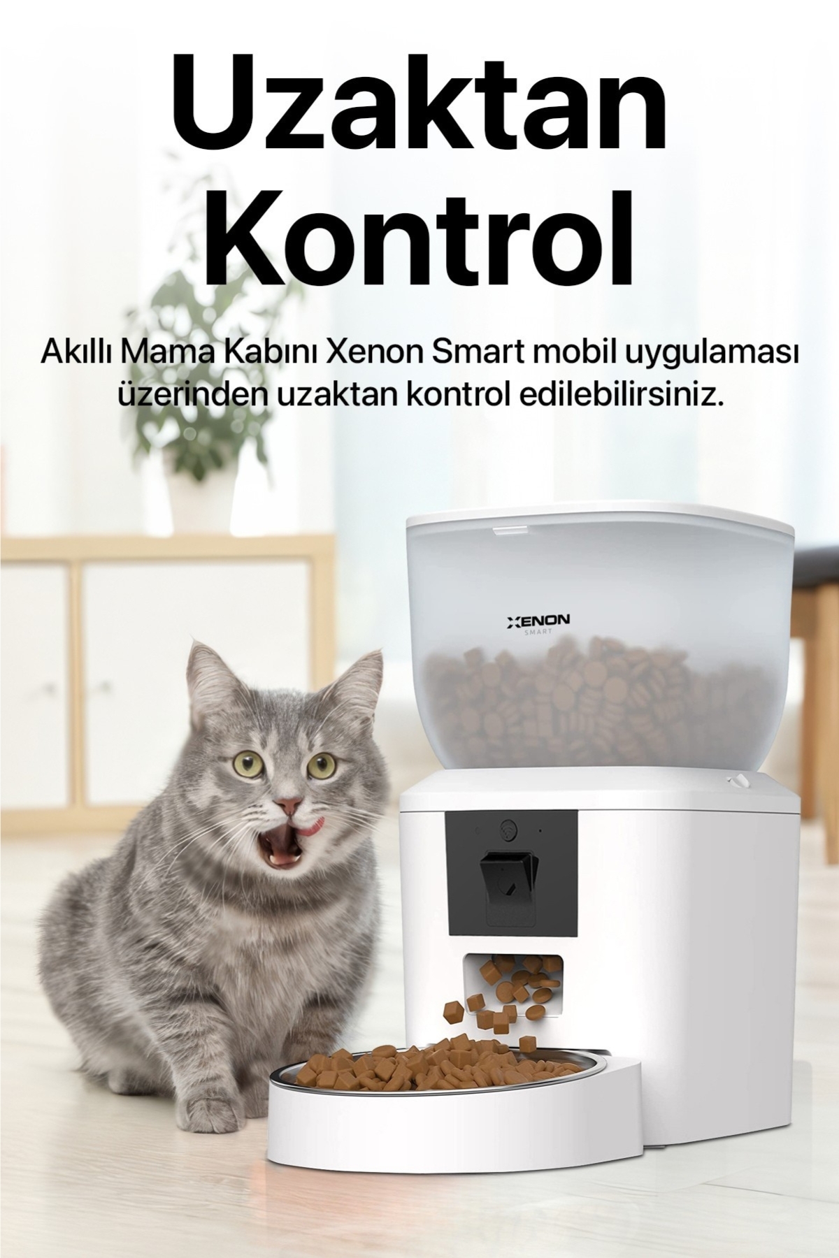 ظرف غذای خودکار گربه زنون اسمارت Xenon Smart X8604 دوربین‌دار با کاسه استیل