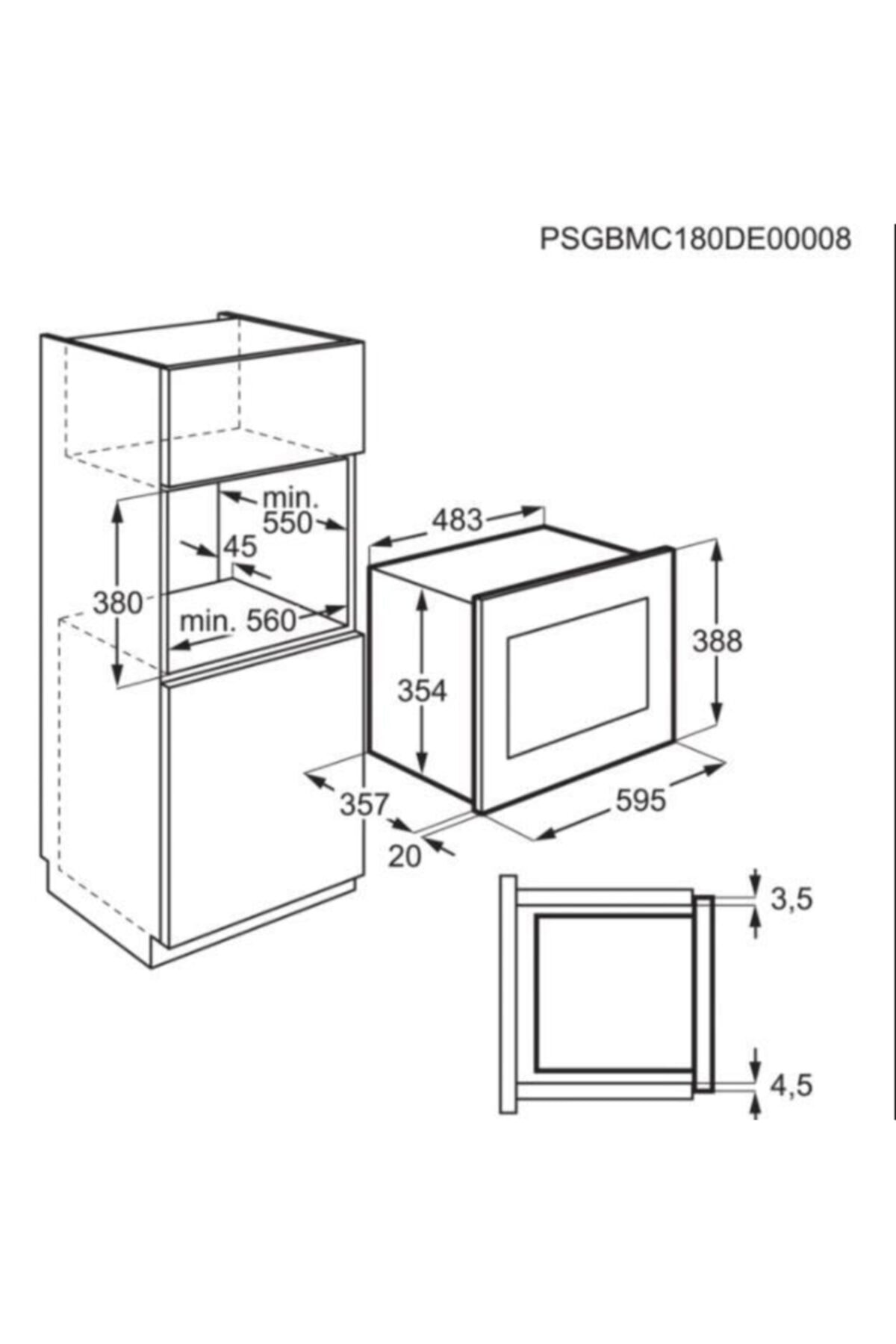 مایکروویو مایکروفر توکار LMS4253TMX گریل 900 وات اورجینال Electrolux