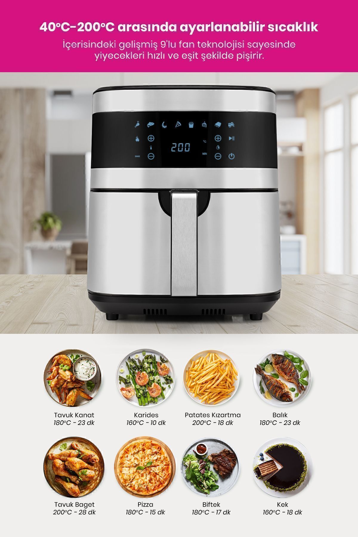 سرخ کن ست دو عددی 7 لیتری INOX XXL AIRFRYER HOT قهوه ساز ترکی با قابلمه استیل اورجینال GoldMaster