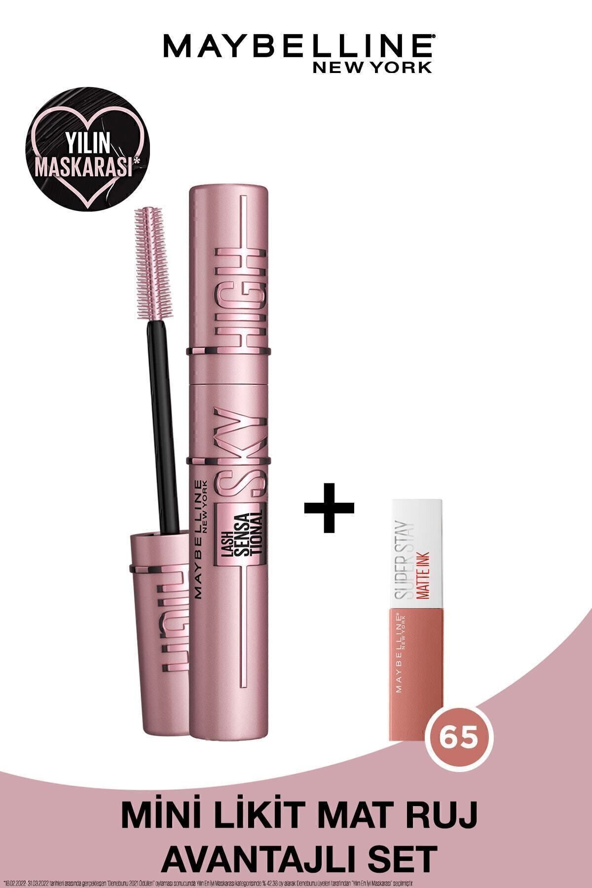 ریمل LASH SENSATIONAL SKY HIGH &amp; MINI SUPER STAY MATTE INK LIQUID 65 اغوا کننده 2.7ML Maybelline New York