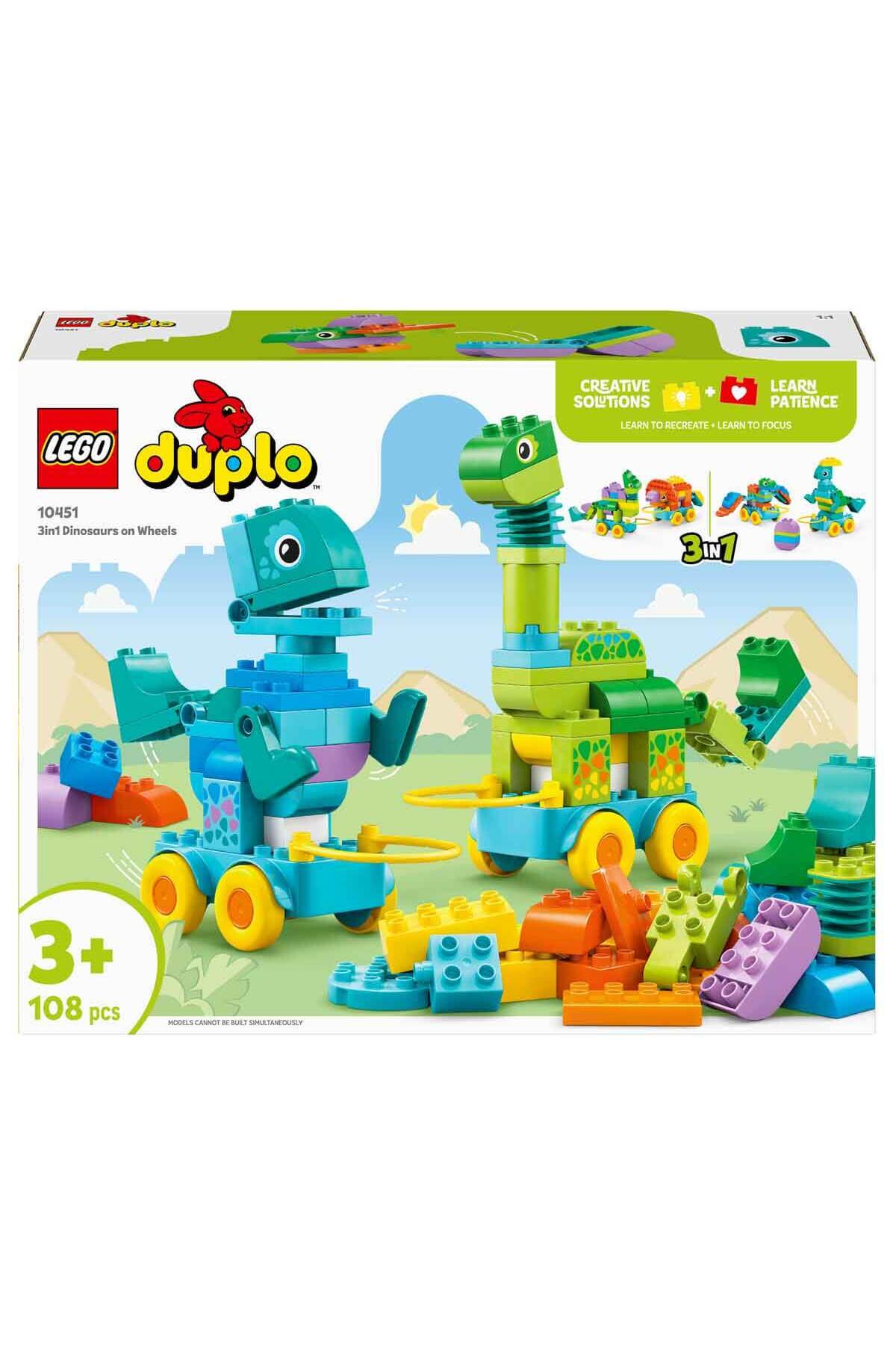 لگو DUPLO TOWN 3 IS 1 IN ON ONE DINOSAURS 10451 در اوایل کودکان سال پیر اورجینال LEGO