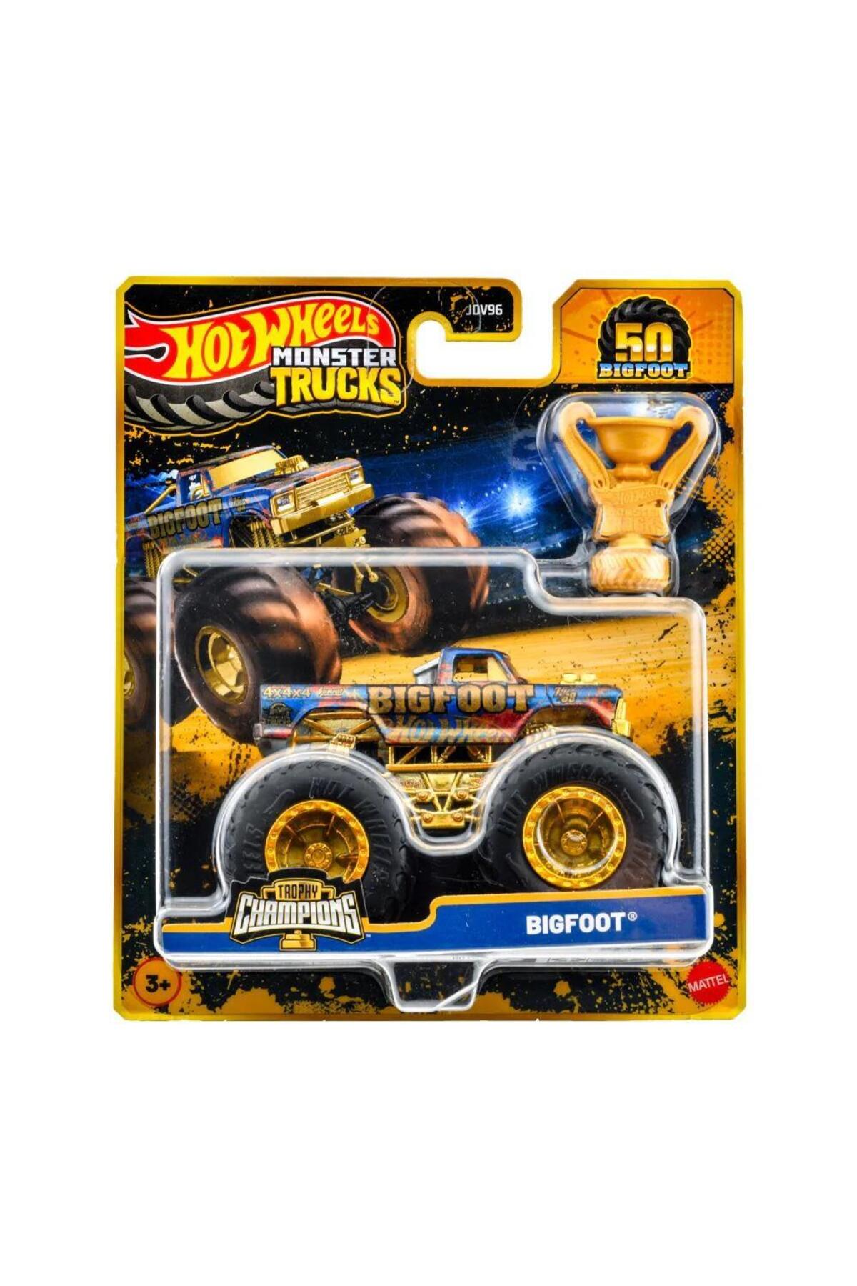 ماشین اسباب بازی JDV96 MONSTER TRUCKS BIGFOOT TROPHY CHAMPIONS SINGLE CAR JDV97 هات ویلز اورجینال HOT WHEELS