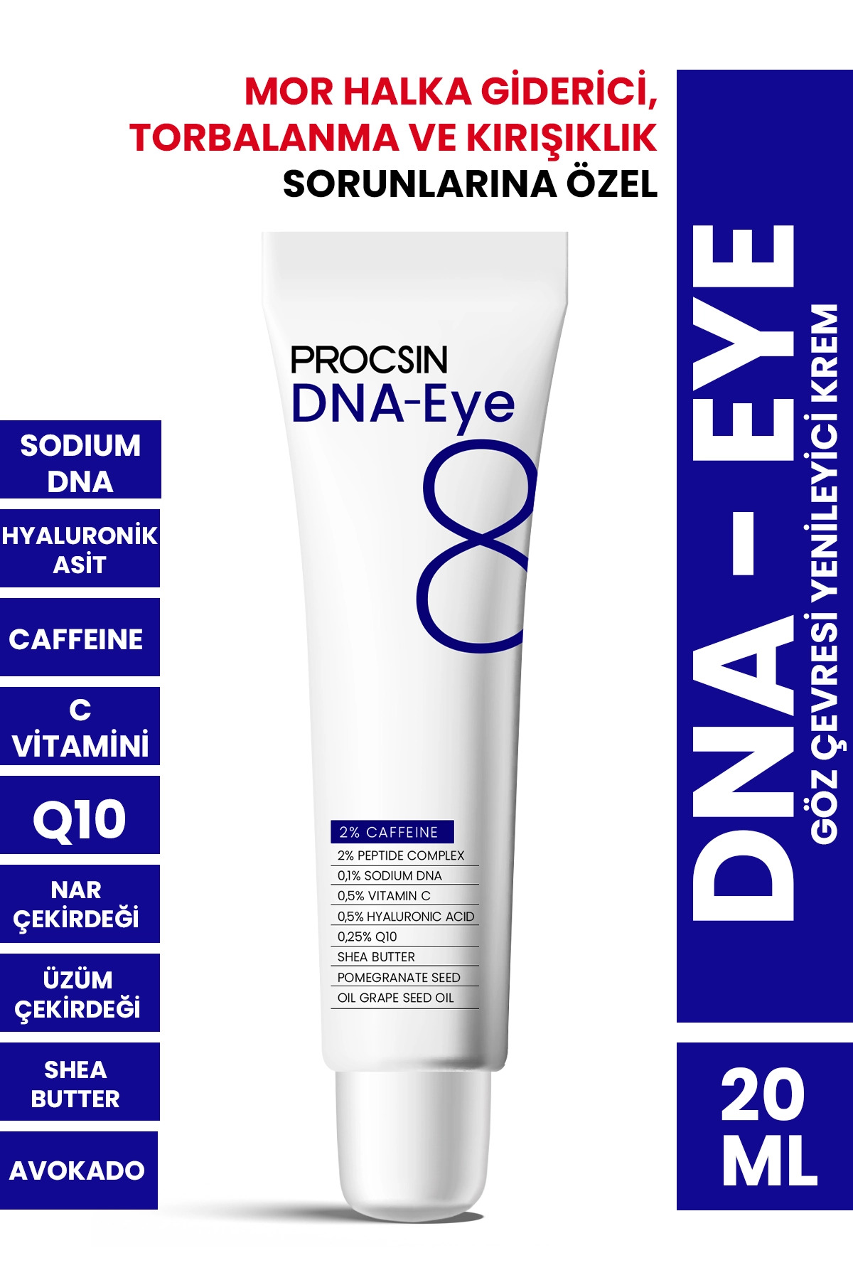 PROCSIN کرم ترمیم کننده خطوط دور چشم Hydro Solution Dna ضد چروک و سیاهی 20 میل