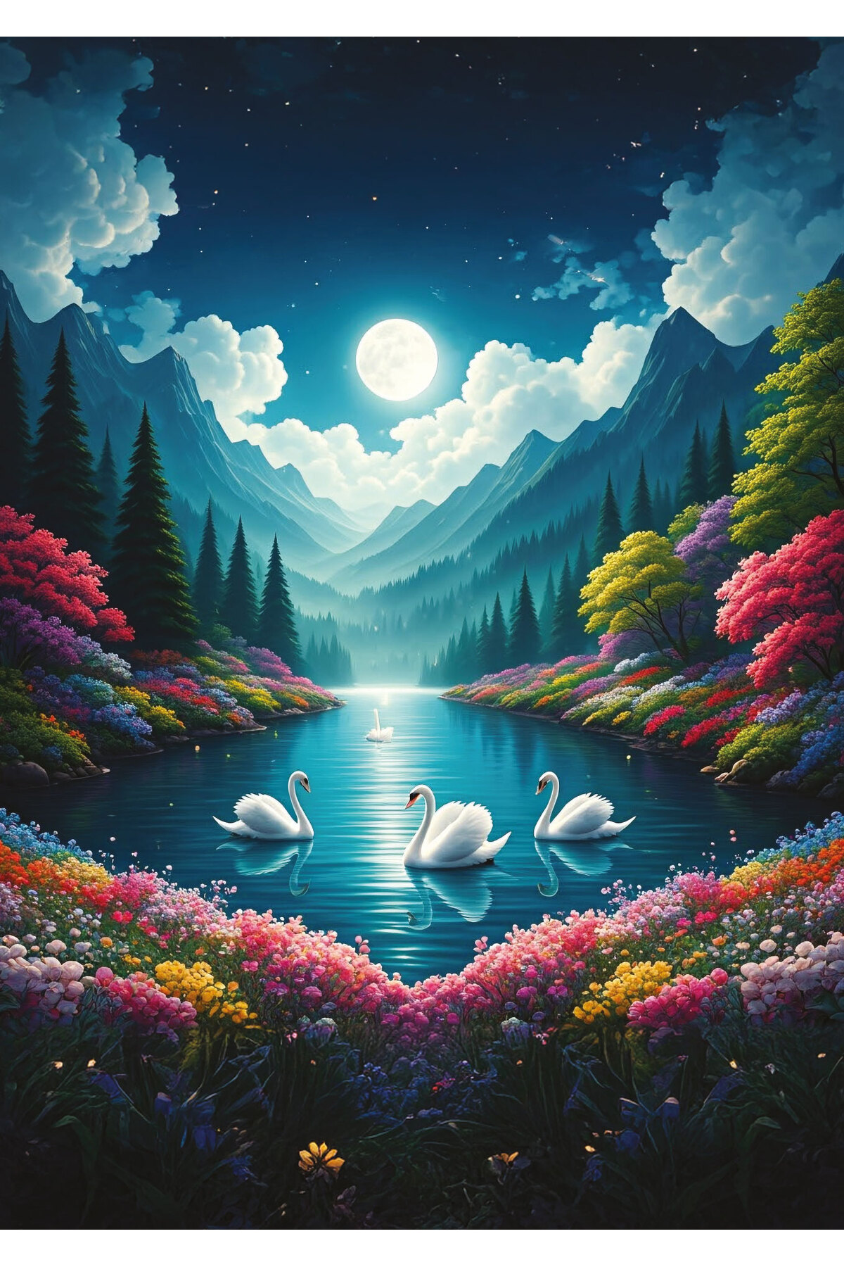 پازل دریاچه KUGULAR در مهتاب 500 اورجینال ارت Art Puzzle
