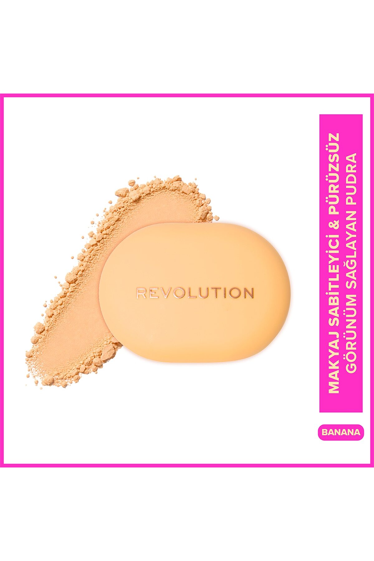 پودر فشرده آرایشی رولوشن Revolution مدل Pops، طیف Banana Medium