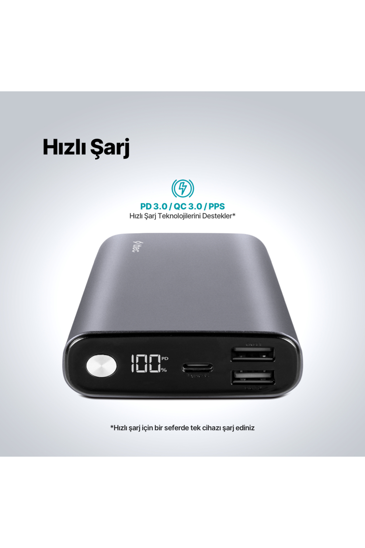 پاوربانک RECHARGER PRO LCD 15000MAH PD 65W شارژر سریع قابل حمل 2BB216 اورجینال Ttec