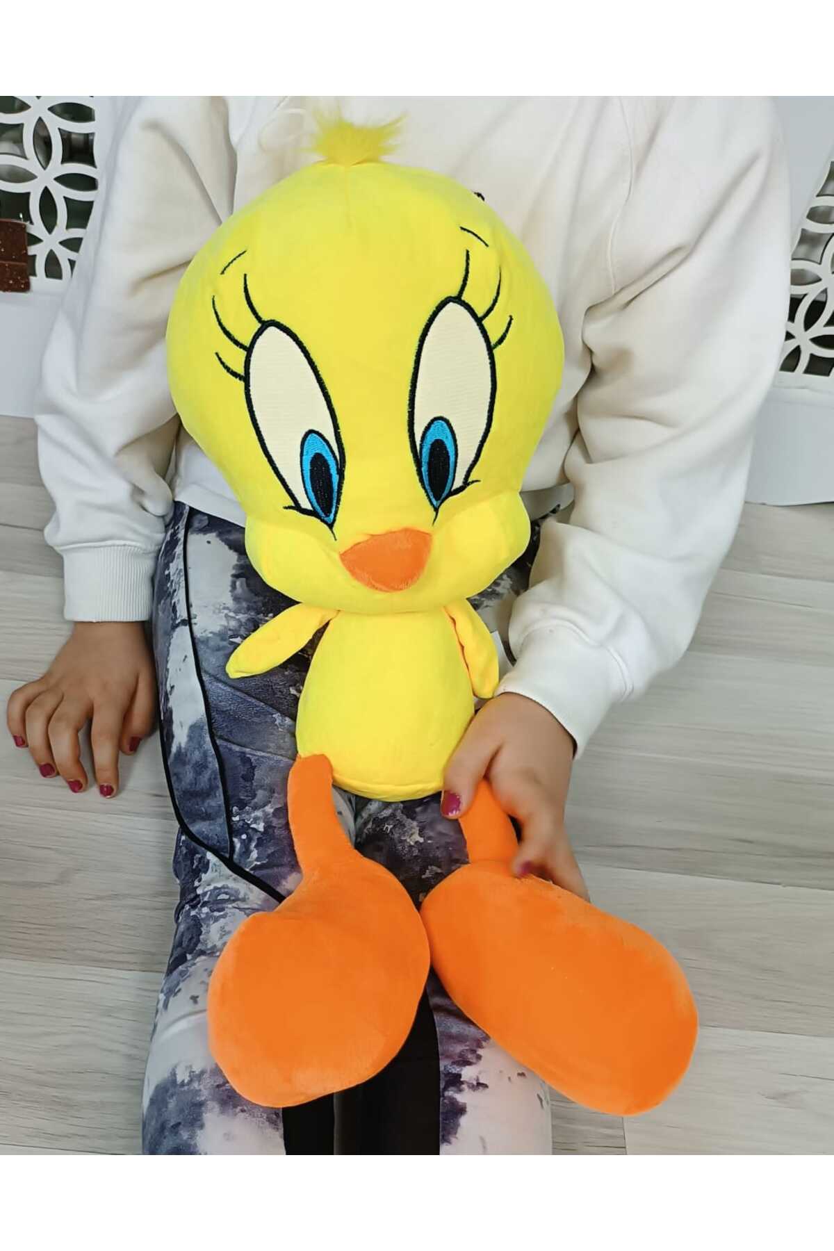 اسباب بازی های پشمی مخمل خواب دار TWEETY CHICK 49 سانتی متری با کیفیت بالا هدیه کودکان همراه LRS STORE