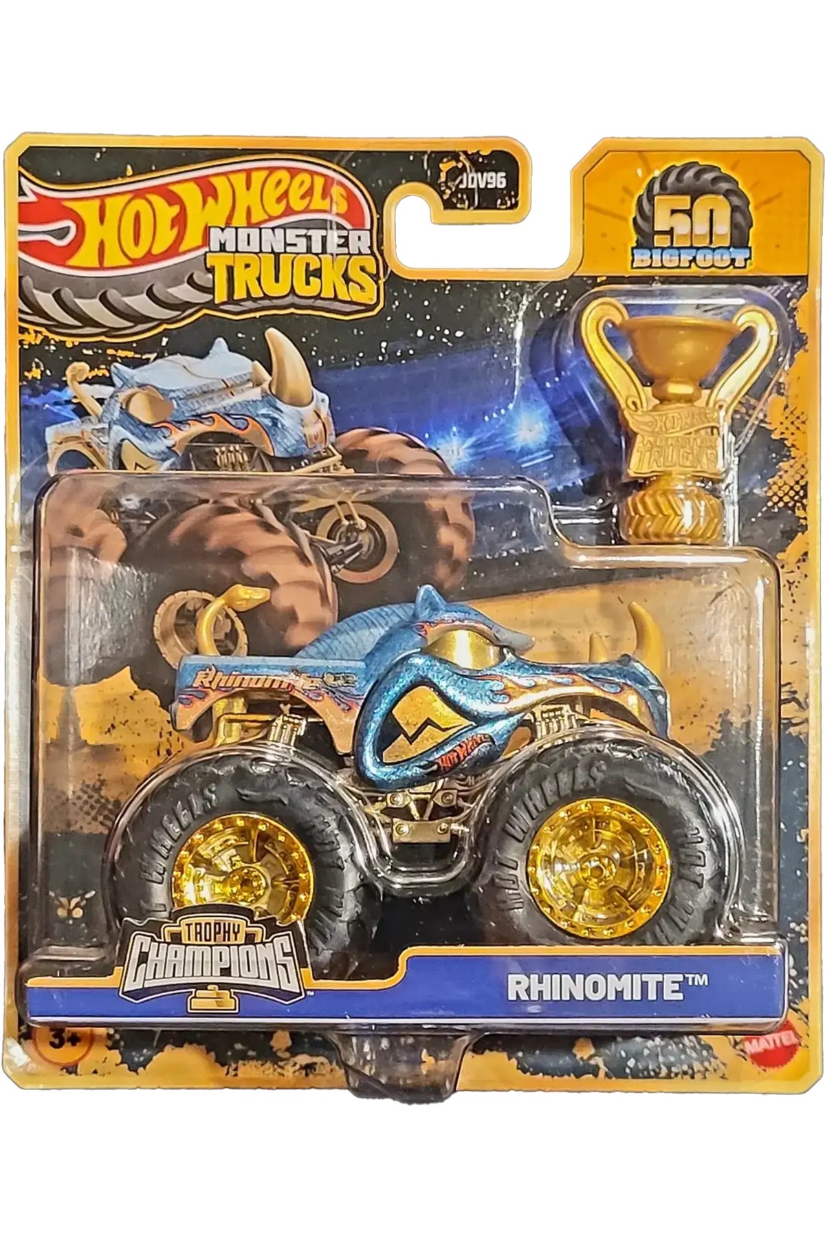 ماشین اسباب بازی کامیون های JDV96 MONSTER BIG FOOT TROPHY CHAMPIONS SINGLE CAR RHINOMUDE JDW03 هات ویلز اورجینال HOT WHEELS