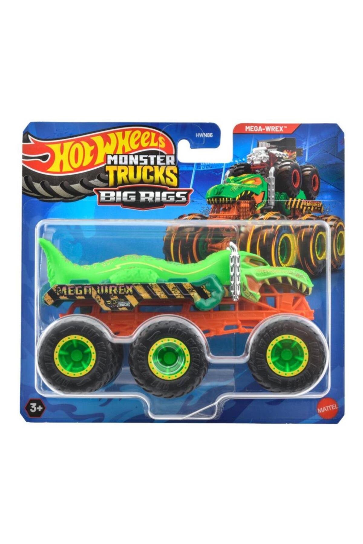 ماشین اسباب بازی MONSTER TRUCKS 1:64 TOW CARS MEGA WREX HWN86 JCH44 از ترکیه HOT WHEELS