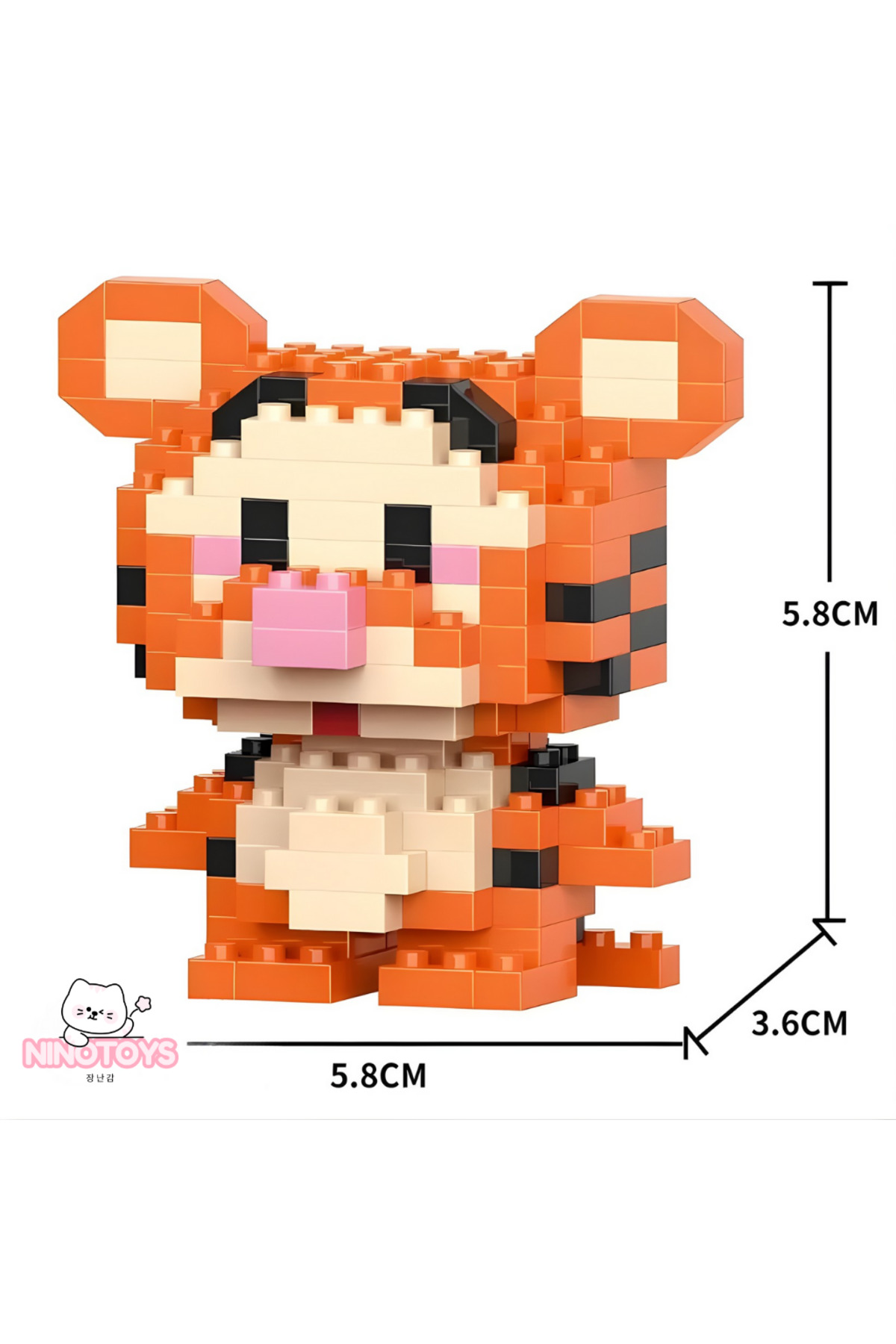 پازل سه بعدی آجر شخصیت های زیبا 3D ببر Mini Toyz