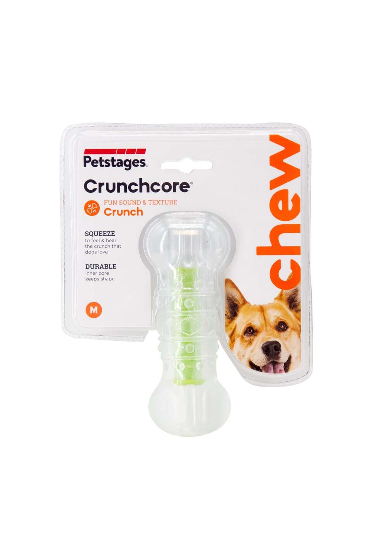 اسباب‌بازی جویدنی سگ طرح استخوان، سایز متوسط، پت‌استیجز PetStages Crunchcore Bone، مدل ST48282