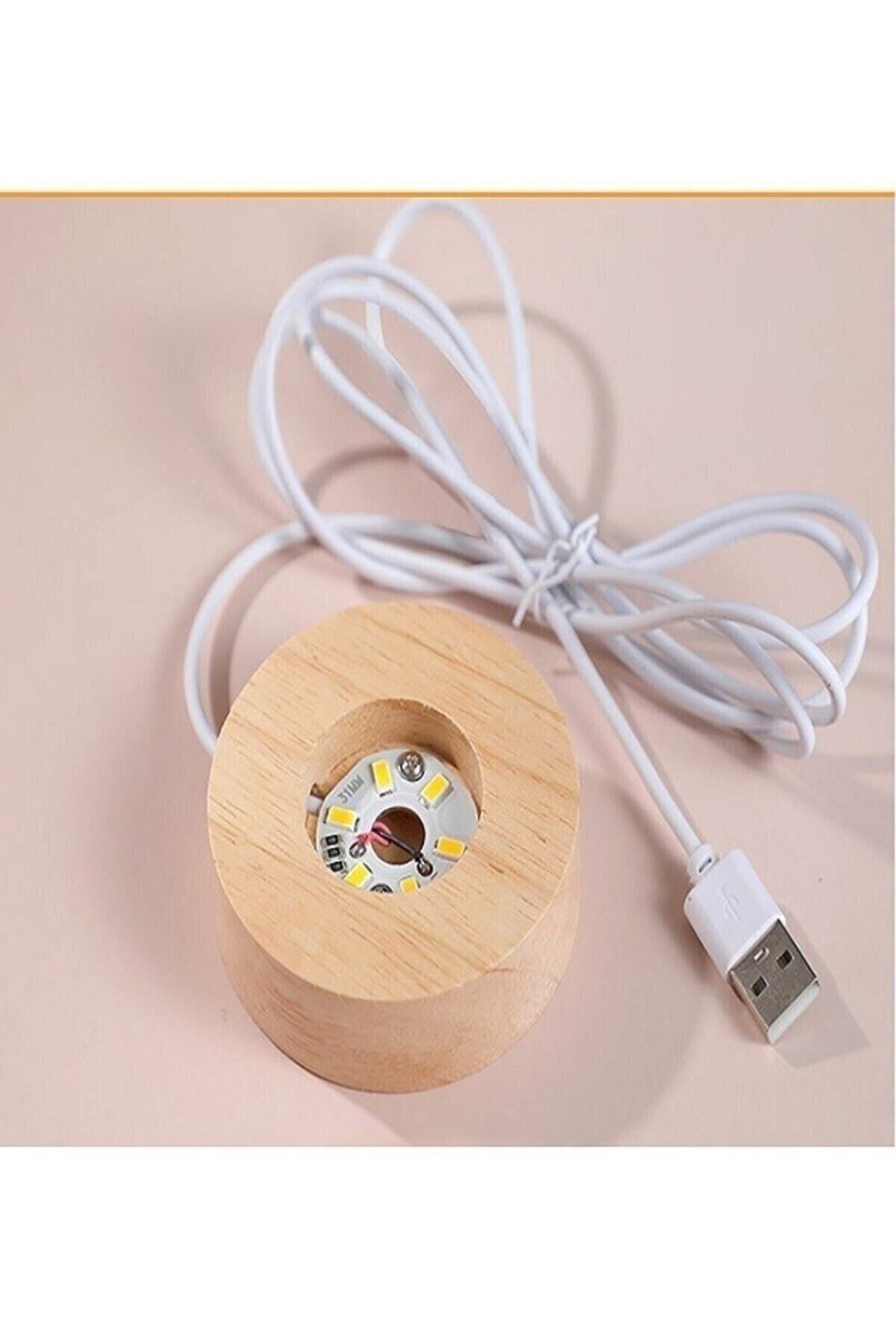 گوی برفی چراغ شب اتاق سه بعدی با طرح توپ کریستالی موضوع SATURN GIRL GLOBE LED USB و پایه چوبی از ترکیه Kesene