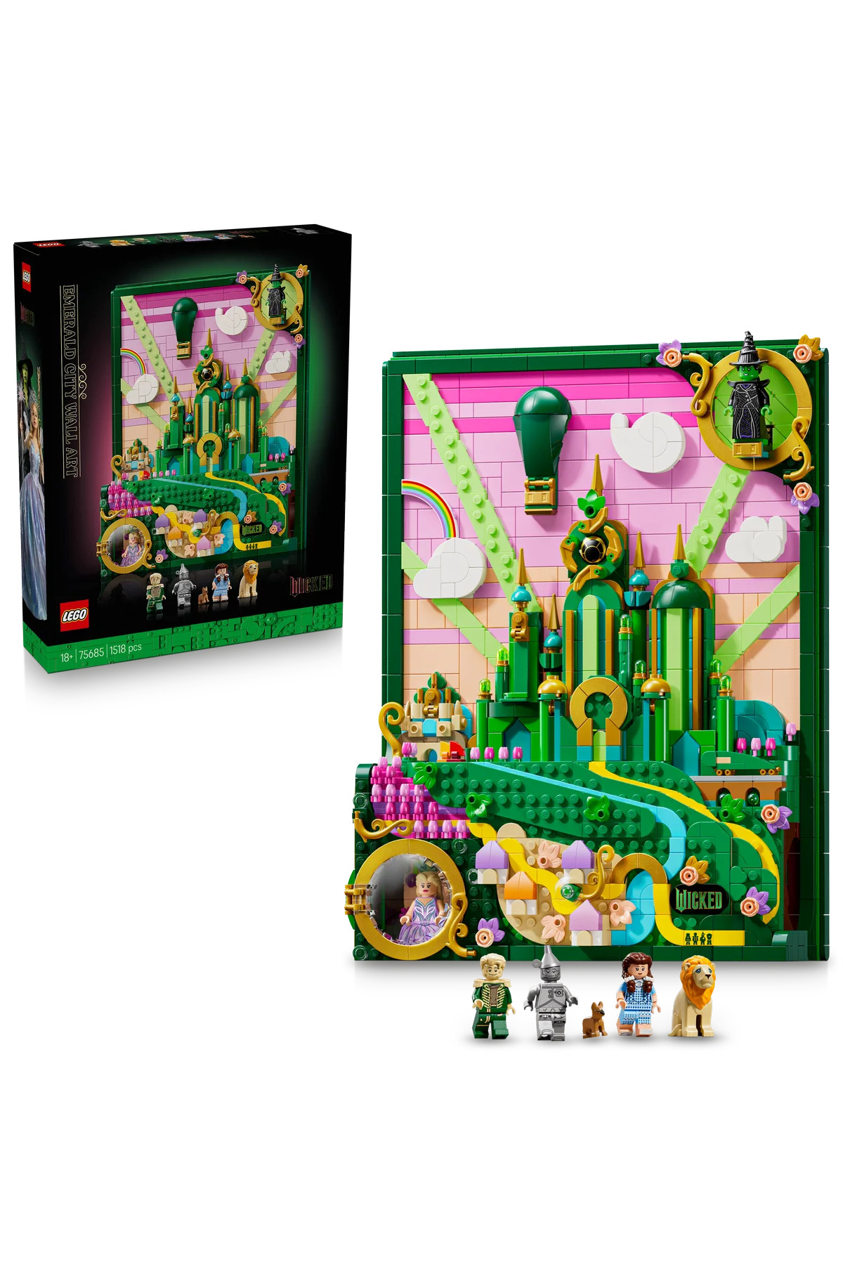 لگو و اسباب بازی های ساخت محور ® WICKED EMERALD CITY PAINTING WALL 75685 ست ساختمان مدل تزئینی بزرگسالان 1518P اورجینال LEGO