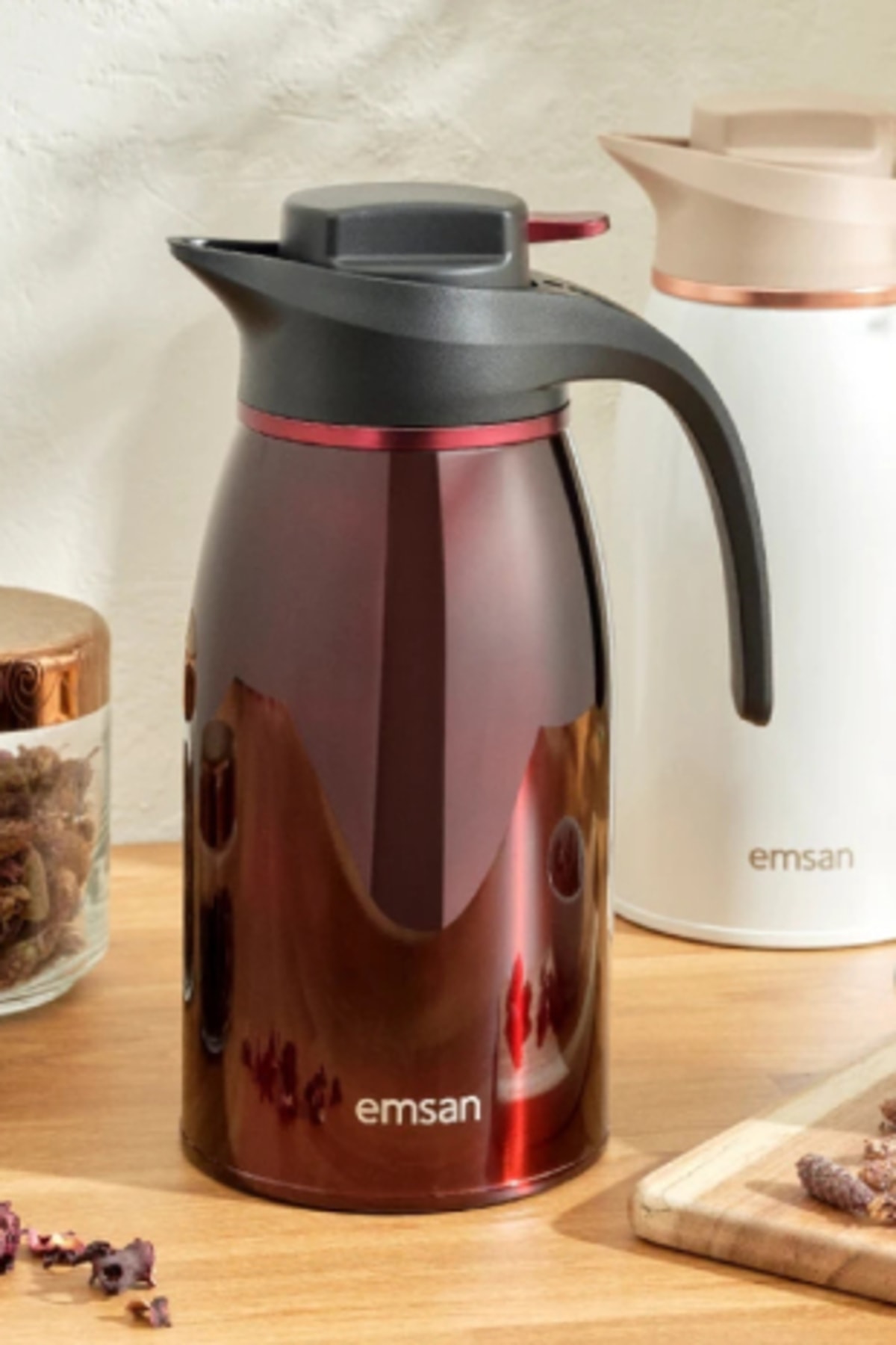 فلاسک قمقمه استیل گاما گرم و سرد به مدت 12 ساعت CLARET RED 2 لیتری اورجینال Emsan