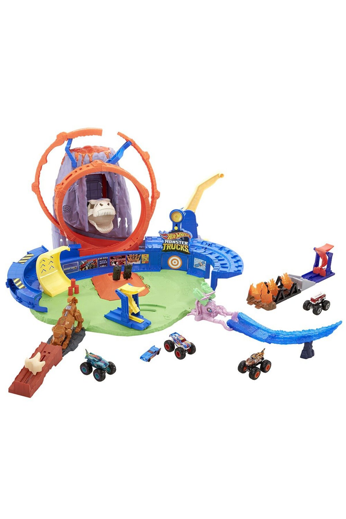 ماشین اسباب بازی مجموعه ماجراجویی میدان آتشفشانی MONSTER TRUCKS GYL14 از ترکیه HOT WHEELS