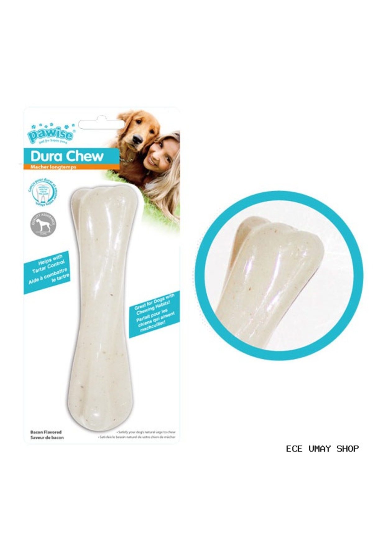 استخوان جویدنی سگ Dura Chew با طعم گوشت، ۱۶٫۵ سانتی‌متر (230637) چندرنگ
