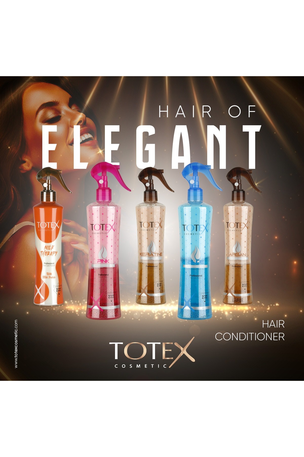 محصول حالت دهنده مو فُن سُوِی صورتی 400 میلی لیتر TOTEX
