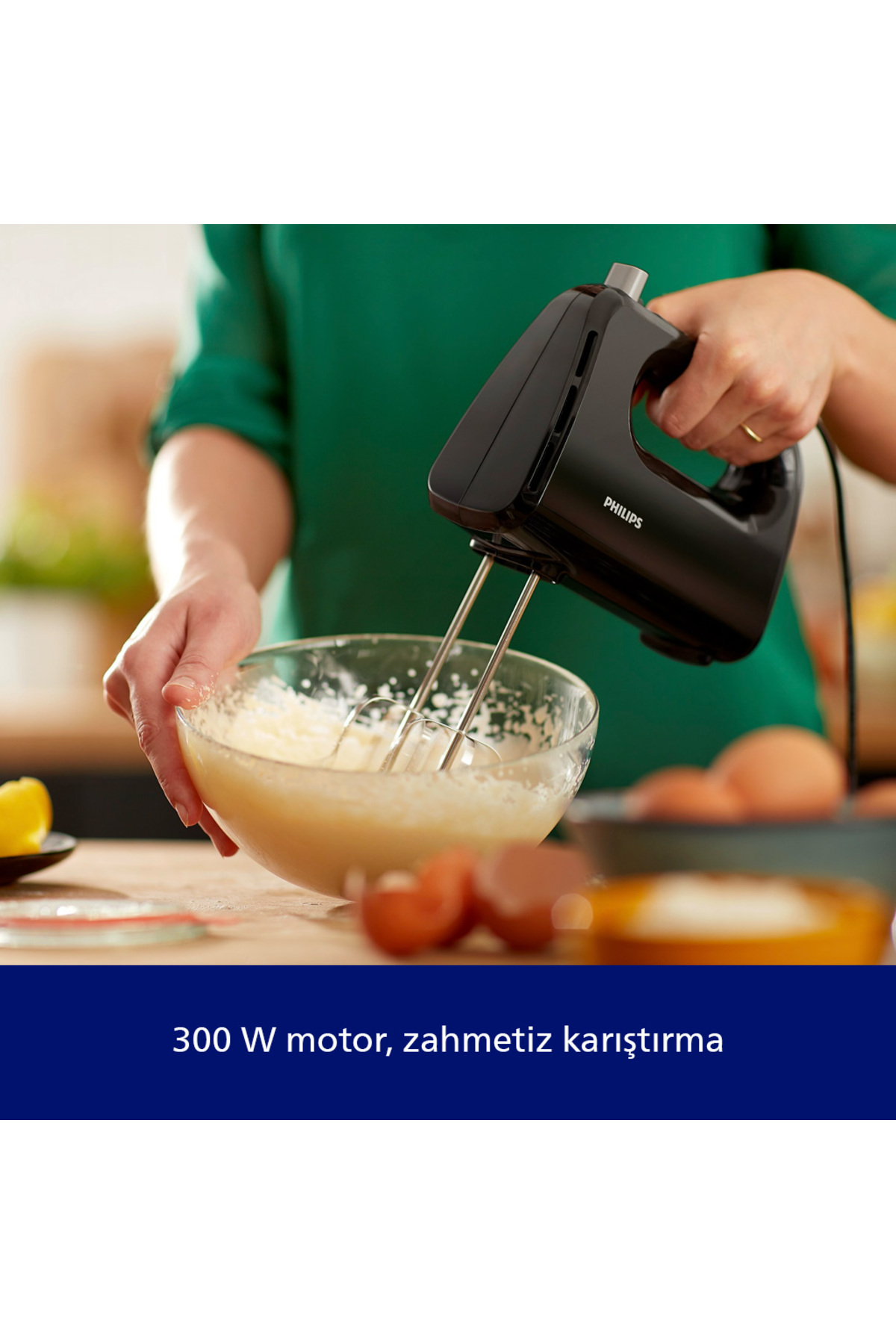 میکسر و ست کلکسیون روزانه 300 وات 5 تنظیمات سرعت توربو ریبون کوب قلاب خمیر HR3705 10 اورجینال Philips